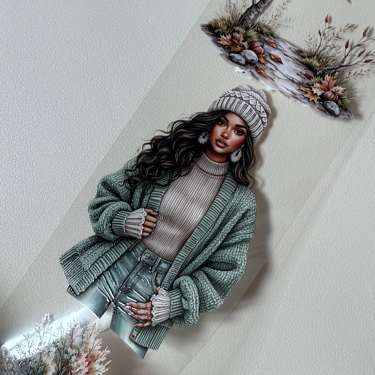 PET 3D raised Autumn Quiet Wanderlust and Autumn In Japan tape,one roll fashion, junk journal, scrapbooking,bullet journal, card making.