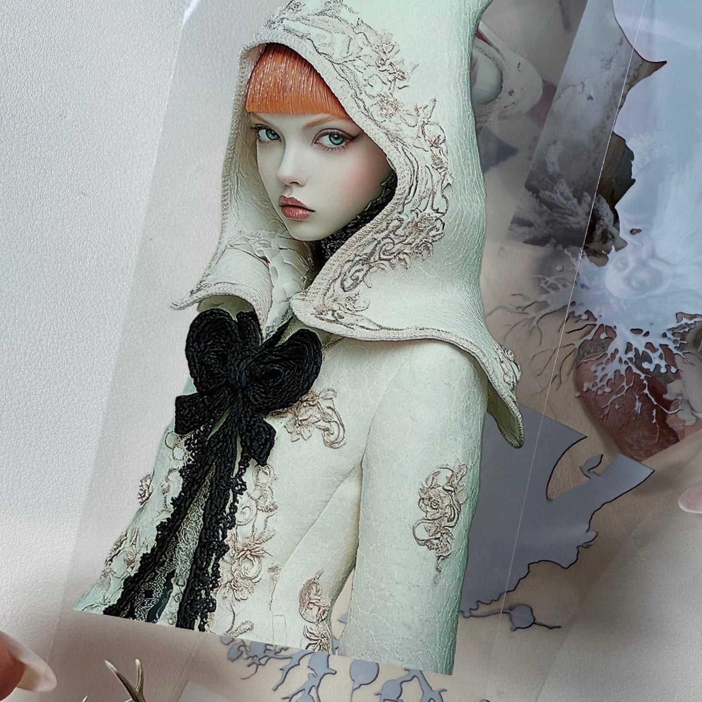 PET 3D raised Winter Girls and Fantasy Christmas tape,one roll fashion, junk journal, scrapbooking,bullet journal, card making.