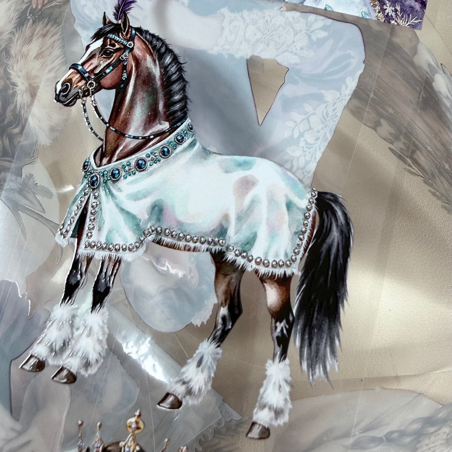 Frozen Masquerade Ball and  Frosted Woodland PET 3D raised tape,one roll fashion, junk journal, scrapbooking,bullet journal, card making.