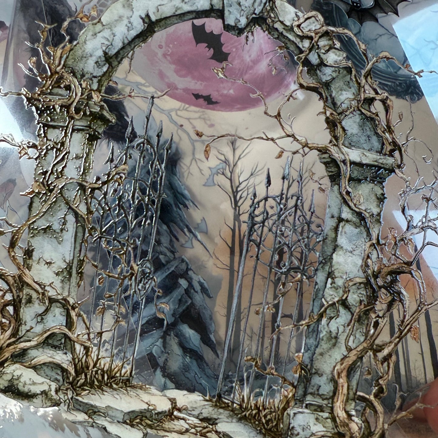 PET 3D raised Halloween Landscape  tape,one roll fashion, junk journal, scrapbooking,bullet journal, card making.