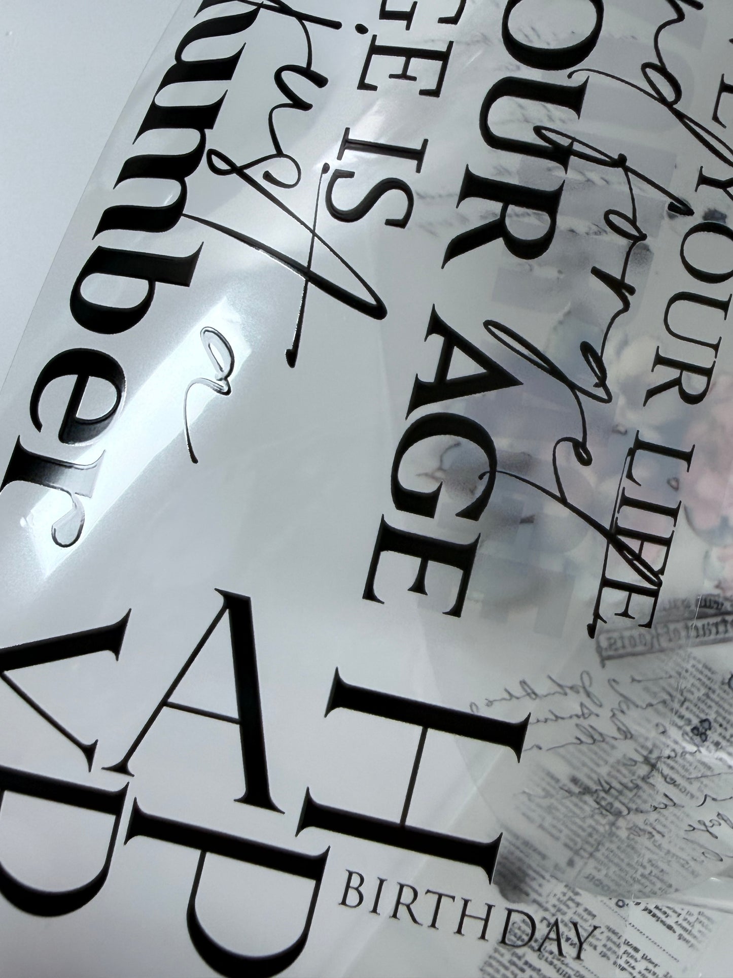 Words PET 3D raised tape