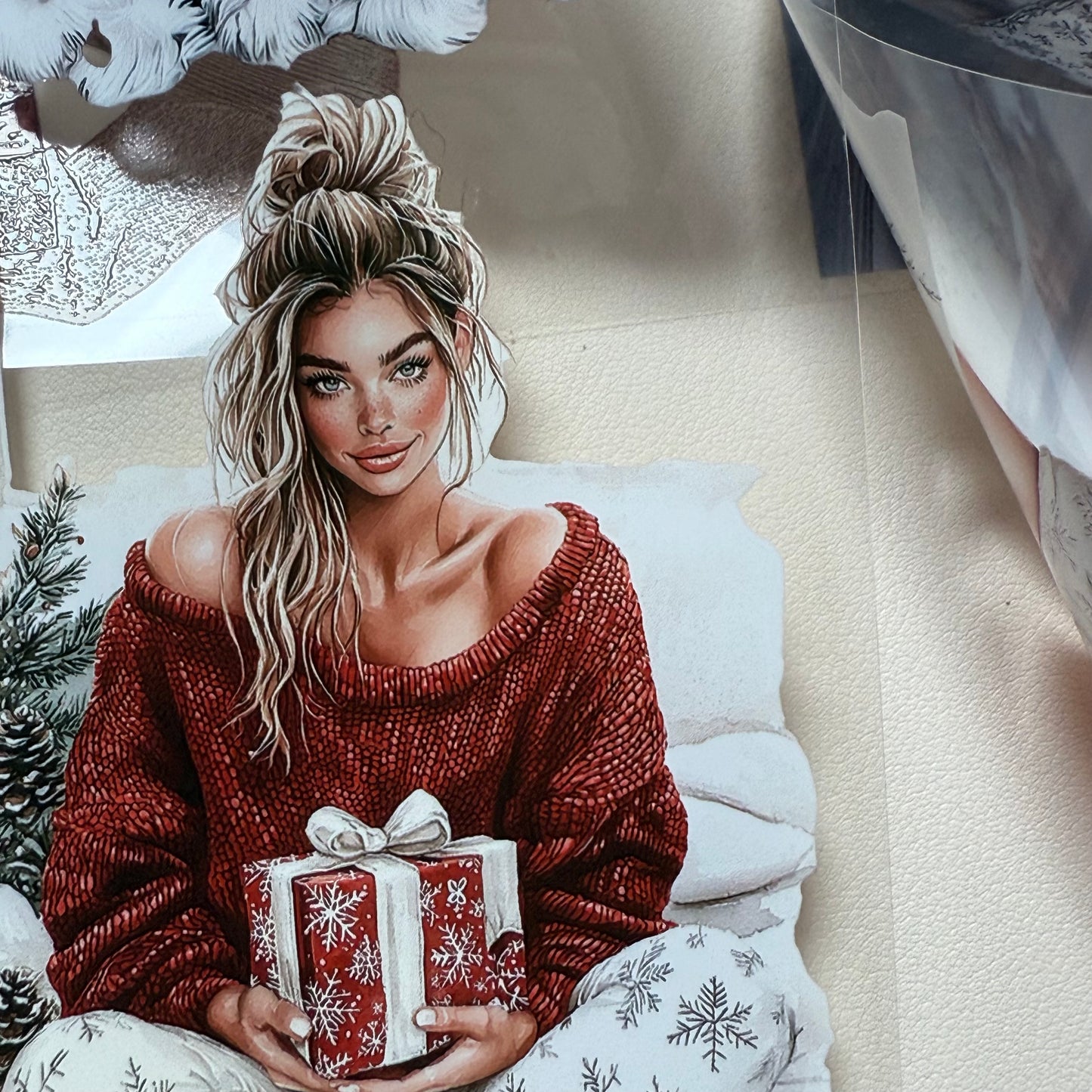 PET 3D raised Snowflake Wishes and Luxe White Christmas tape,one roll fashion, junk journal, scrapbooking,bullet journal, card making.