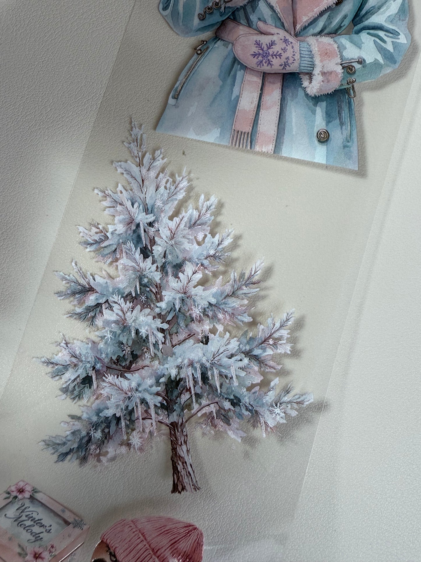 PET 3D raised Winter Wonderland2 and  Snowy Woodland tape,one roll fashion, junk journal, scrapbooking,bullet journal, card making.