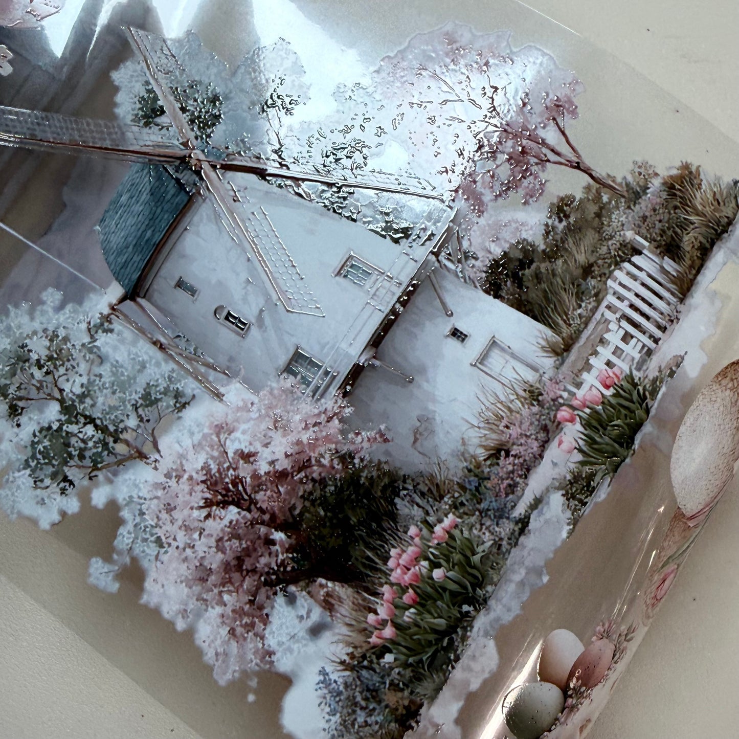 PET 3D raised Spring Landscape 4 tape,one roll fashion, junk journal, scrapbooking,bullet journal, card making.