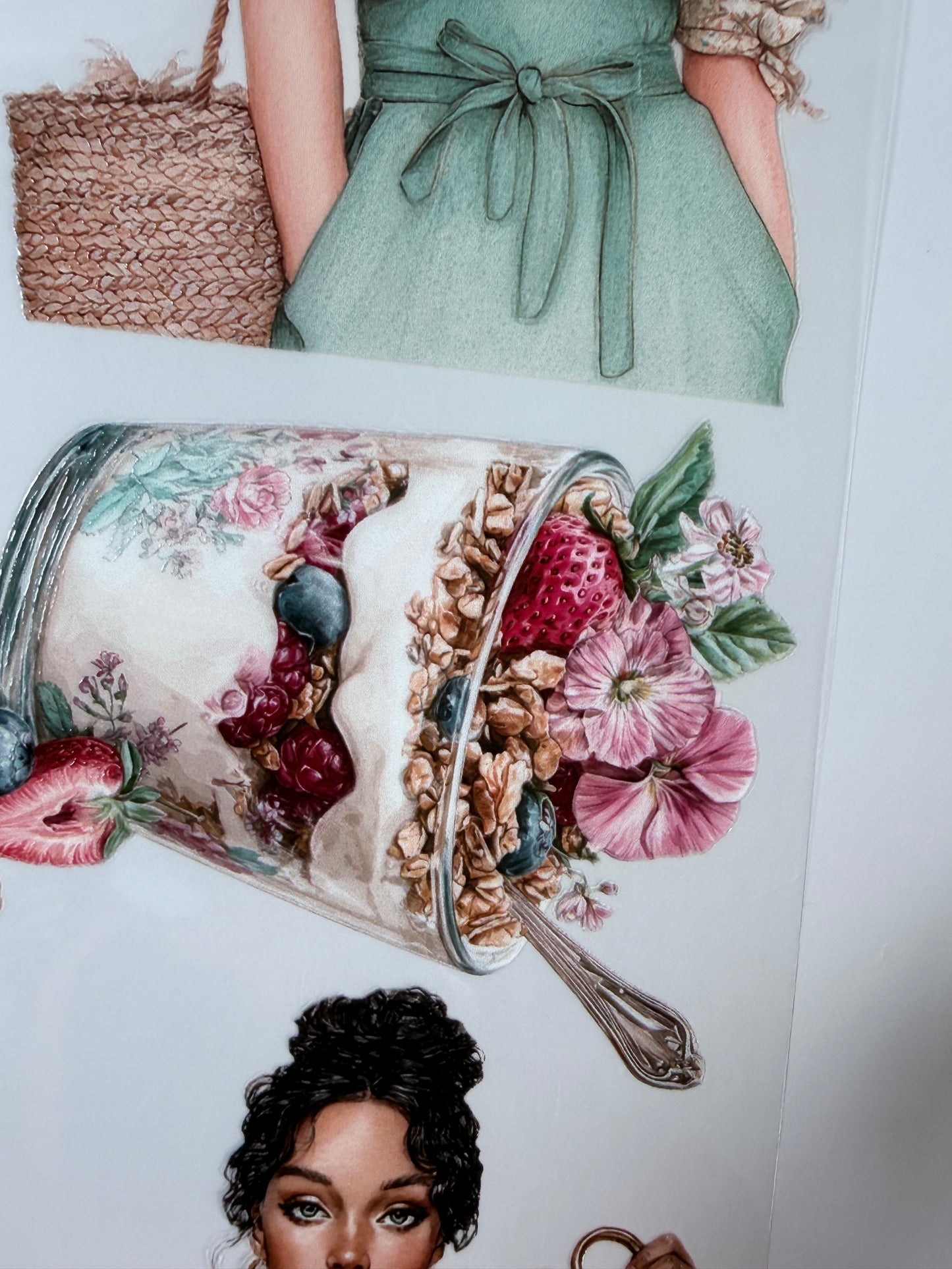 Spring coffee date and Soft garden brunch PET 3D raised tape
