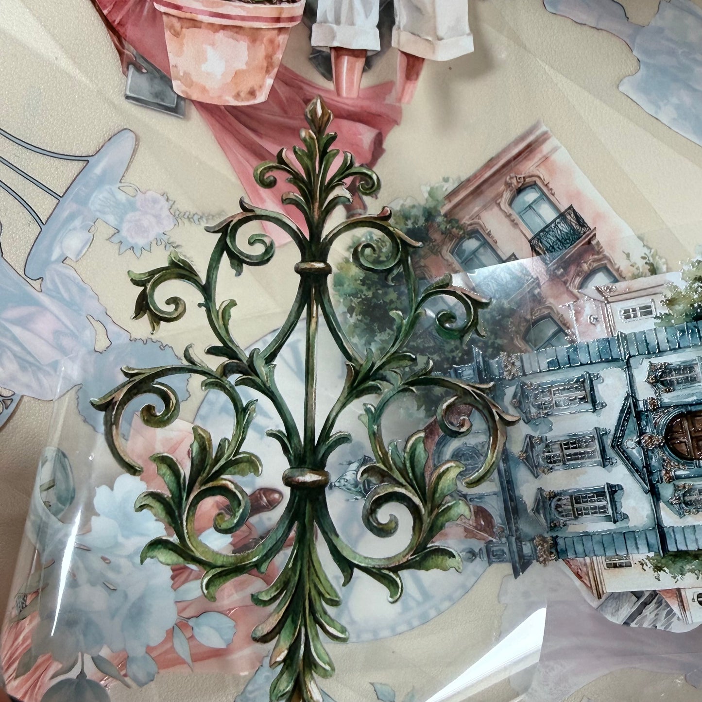 Paris in Bloom and Prague Spring Cobblestones PET 3D raised tape,one roll fashion, junk journal, scrapbooking,bullet journal, card making.