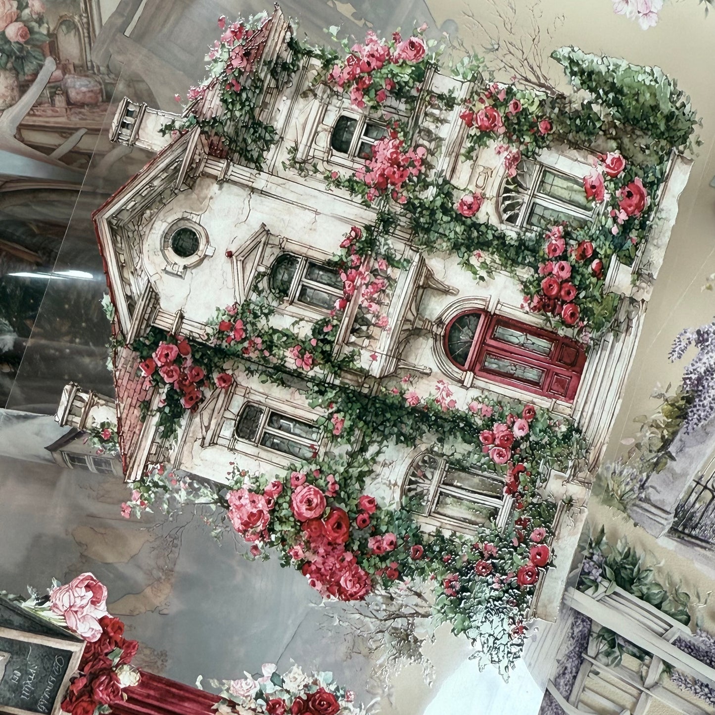 PET 3D raised Spring-Winter Landscape tape,one roll fashion, junk journal, scrapbooking,bullet journal, card making.