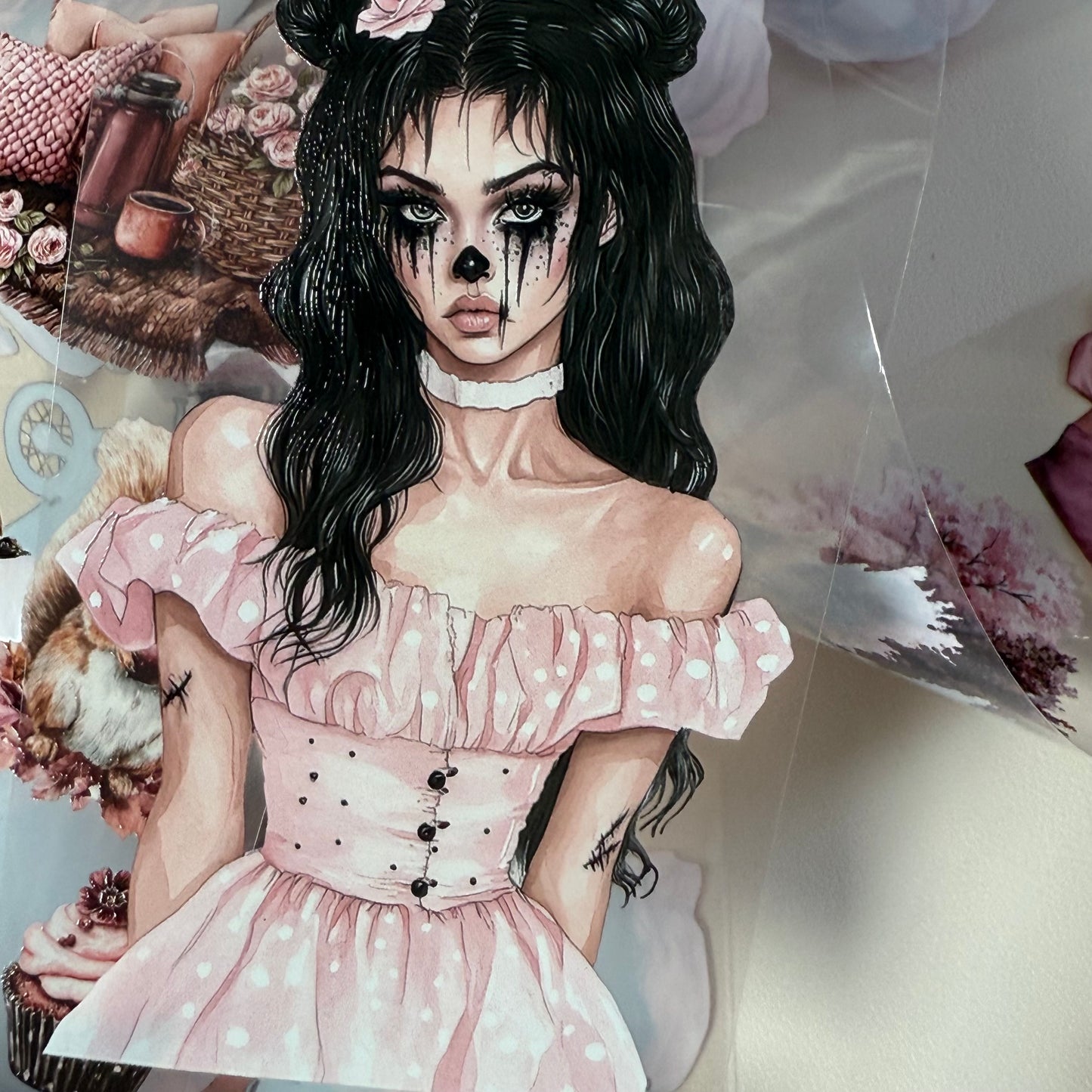 PET 3D raised Dead but Darling and Harvest Romance tape,one roll fashion, junk journal, scrapbooking,bullet journal, card making.
