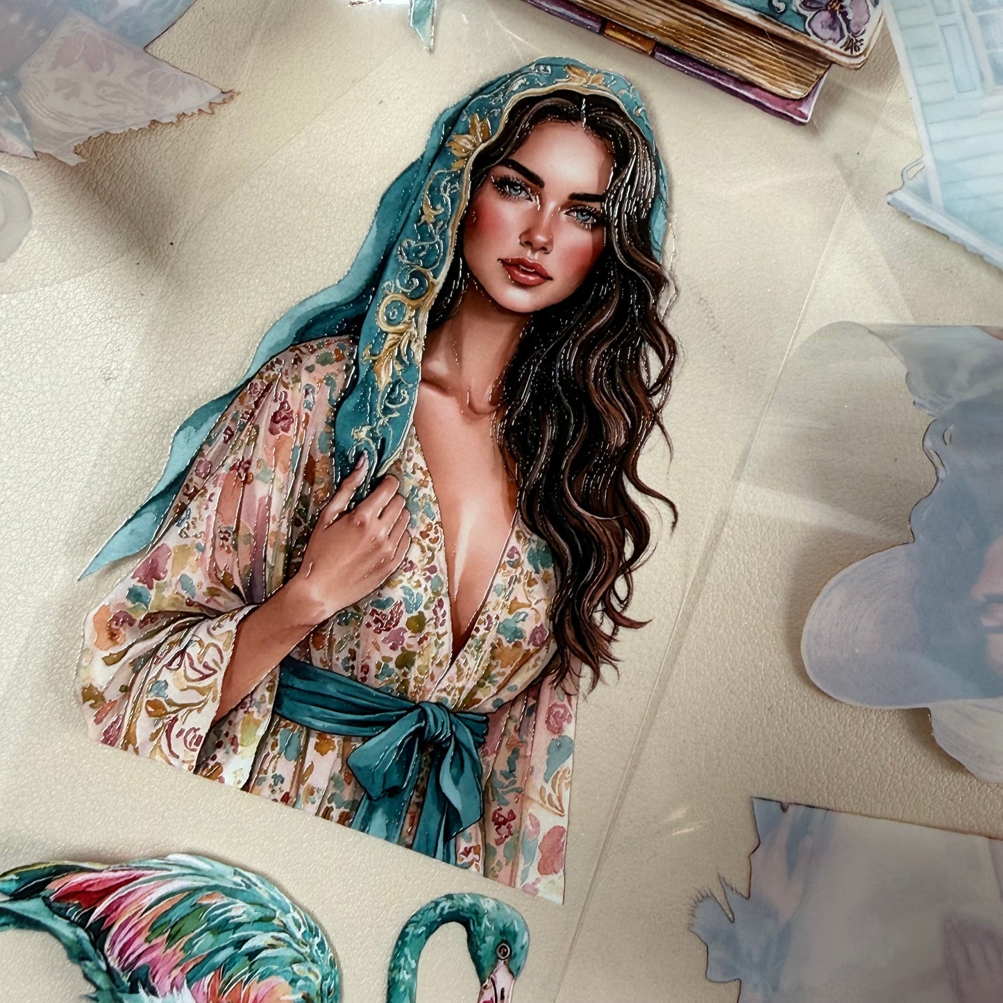 Moorish Alhambra Whispers and Spring Garden Society PET 3D raised tape,one roll fashion, junk journal, scrapbooking,bullet journal, card making.