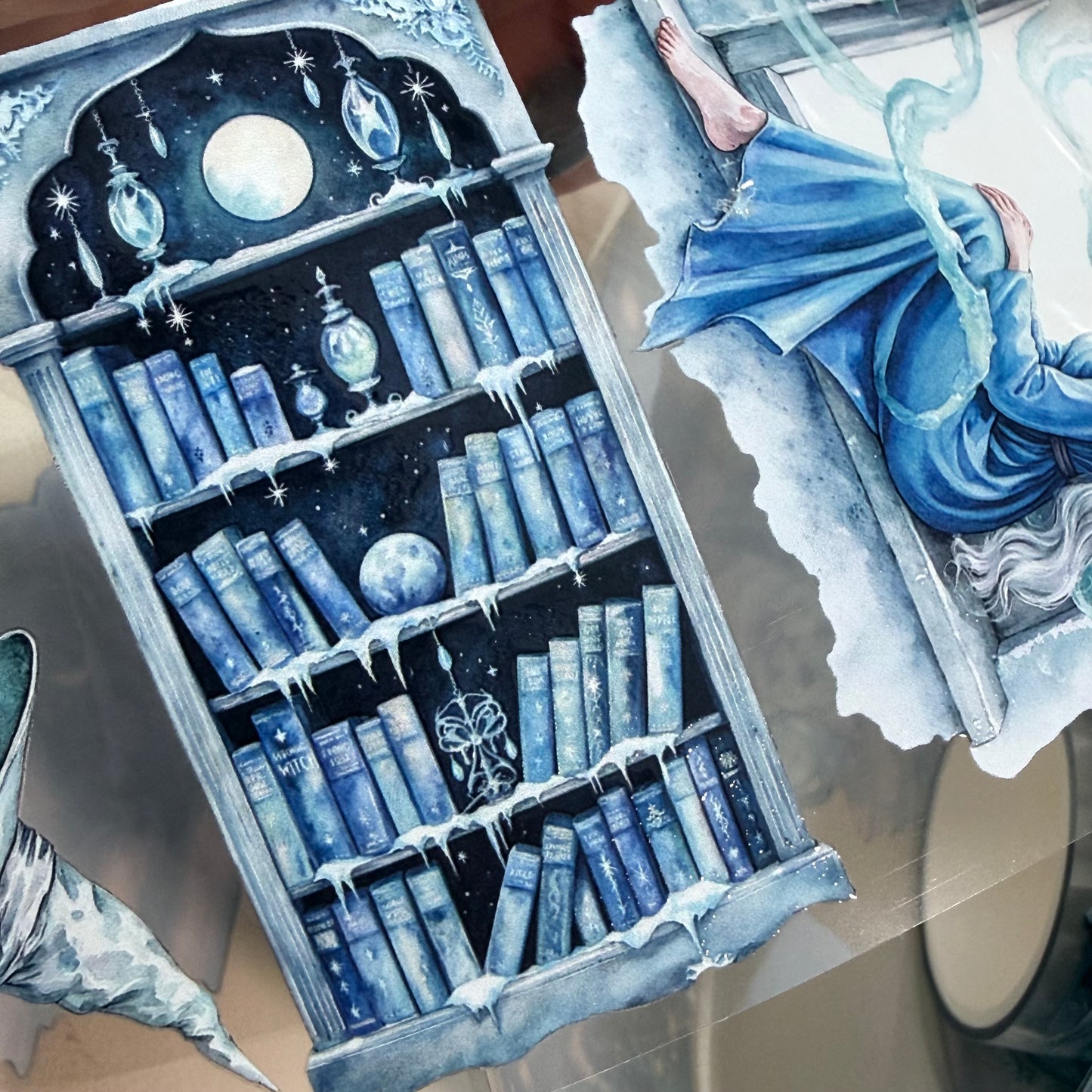 Azure Witch and Whispers of the Starfall PET 3D raised tape,one roll fashion, junk journal, scrapbooking,bullet journal, card making.