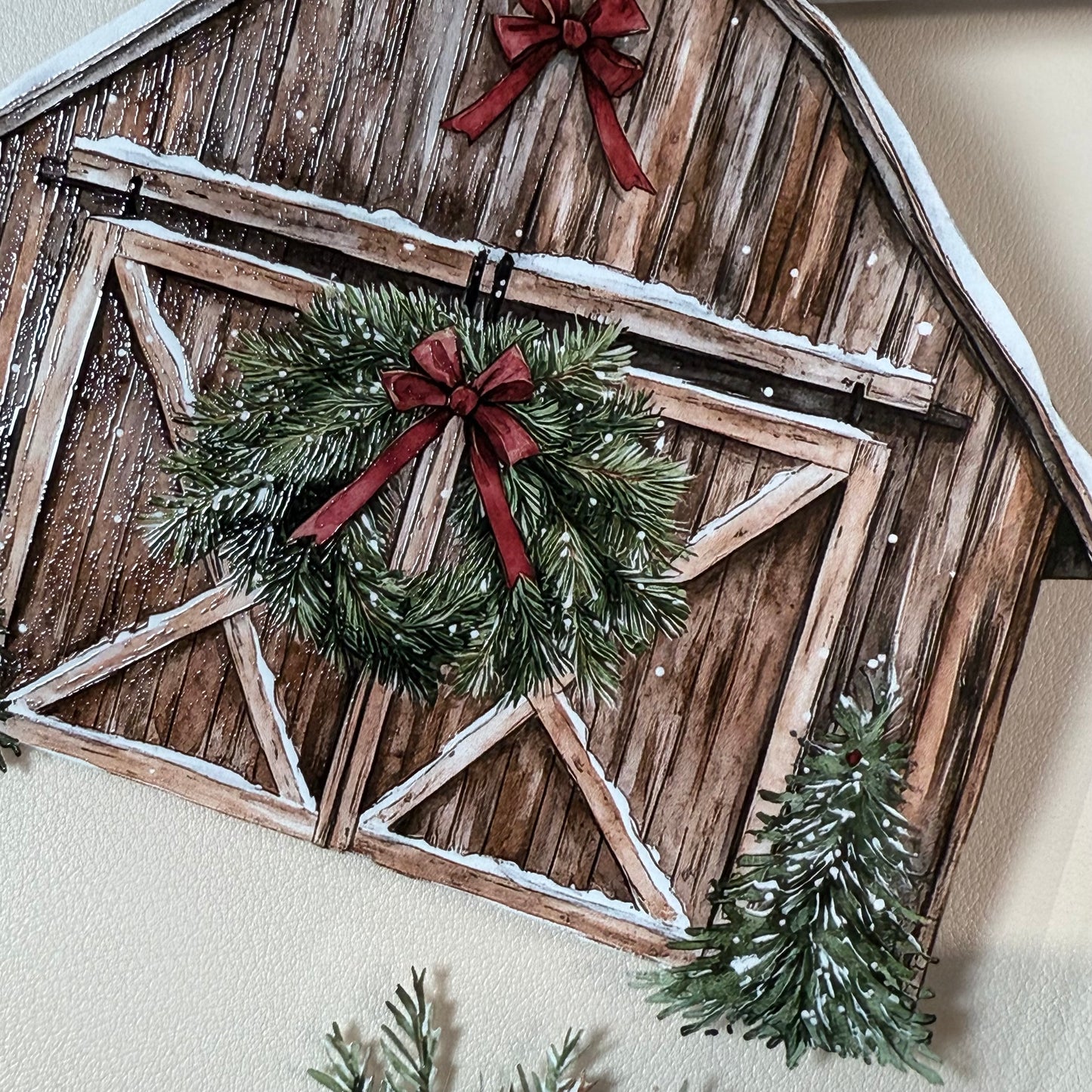 PET 3D raised Winter Landscape tape,one roll fashion, junk journal, scrapbooking,bullet journal, card making.