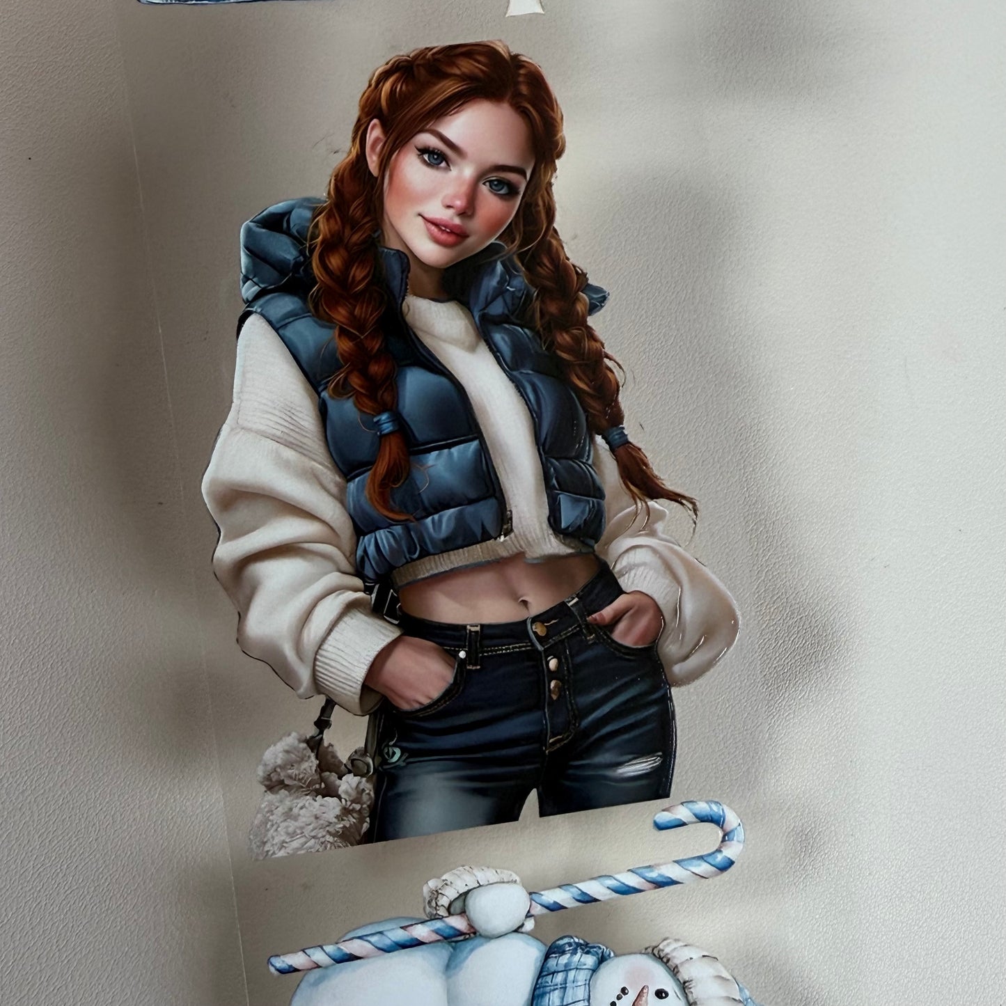 PET 3D raised Pink Glamour and Winter Stroll tape,one roll fashion, junk journal, scrapbooking,bullet journal, card making.