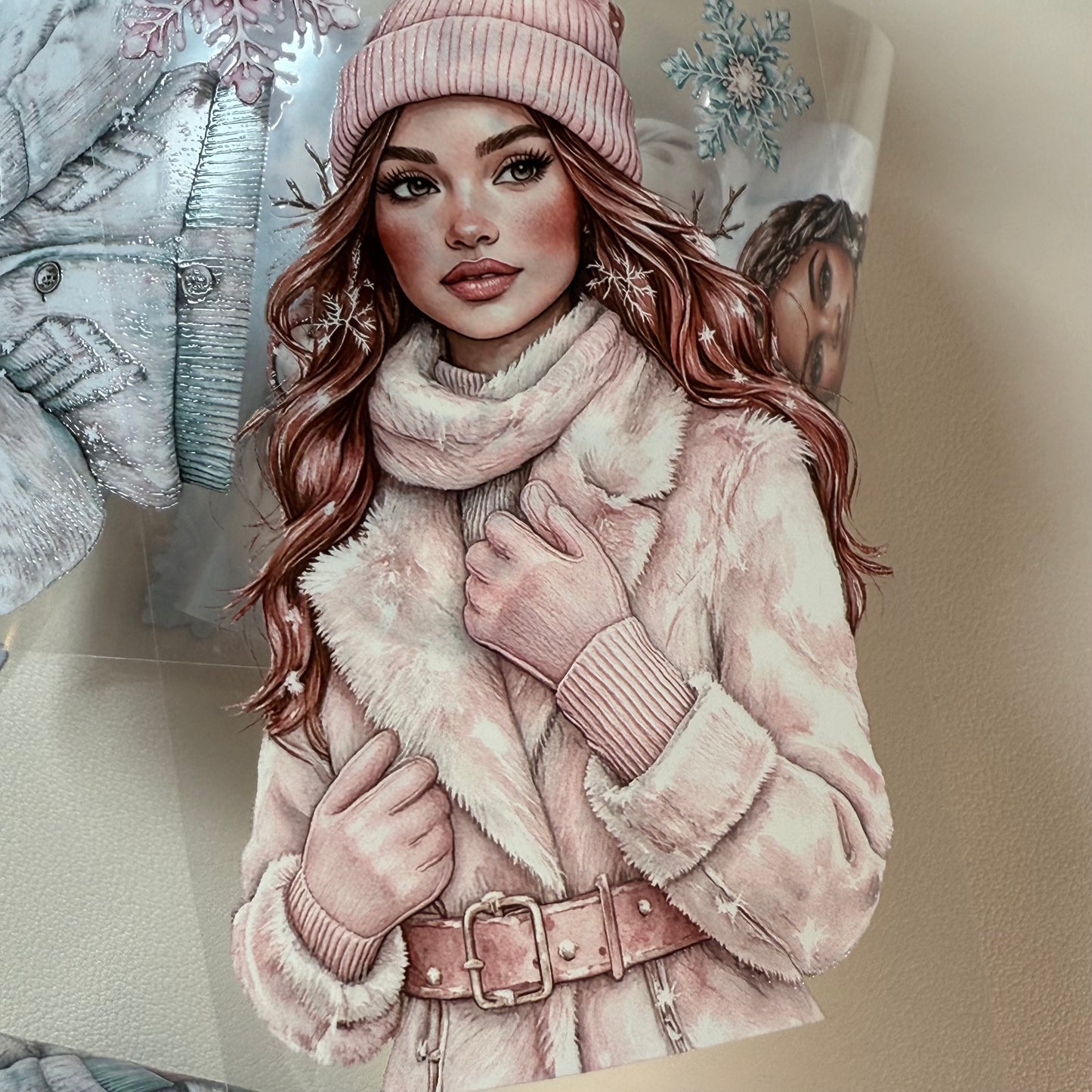 PET 3D raised Winter In The Country and in Wonderland tape,one roll fashion, junk journal, scrapbooking,bullet journal, card making.