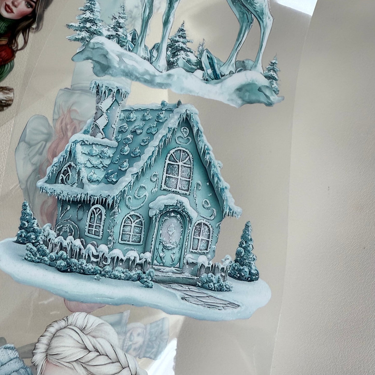 PET 3D raised Rustic Christmas and Frosted Northern lights tape,one roll fashion, junk journal, scrapbooking,bullet journal, card making.