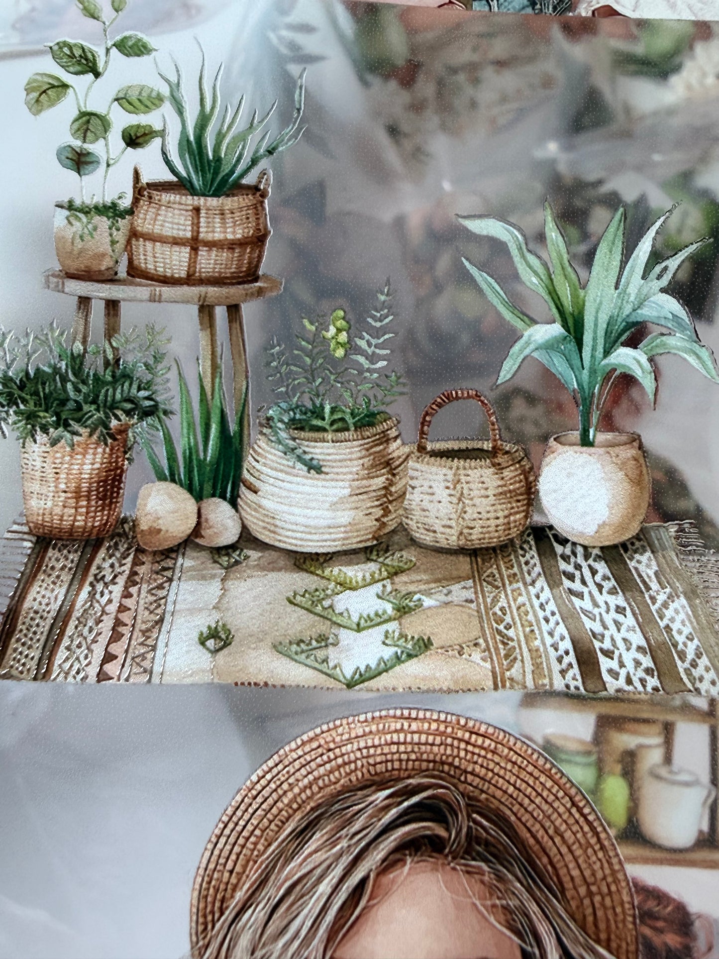 Matcha and plant over PET 3D raised tape