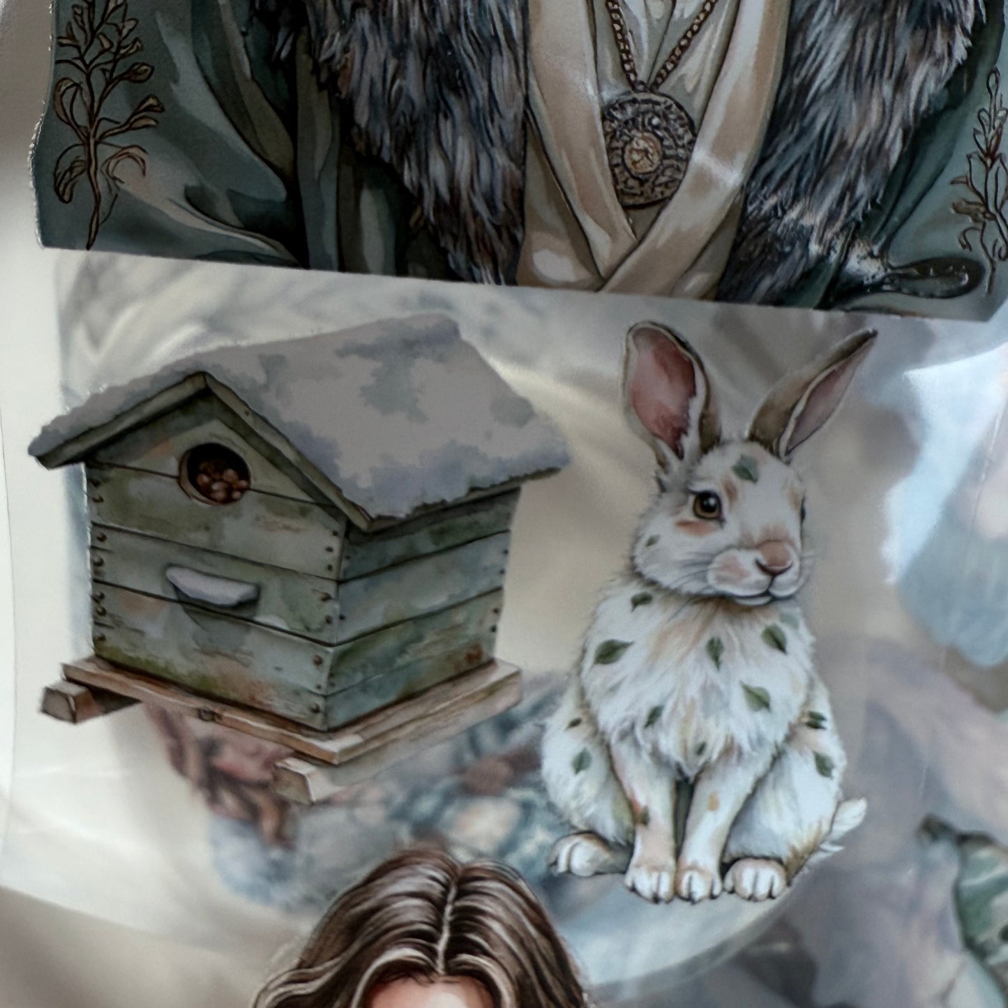 PET 3D raised Frozen Wilderness and Emberwood Tales of Fire and Ice tape,one roll fashion, junk journal, scrapbooking,bullet journal, card making.