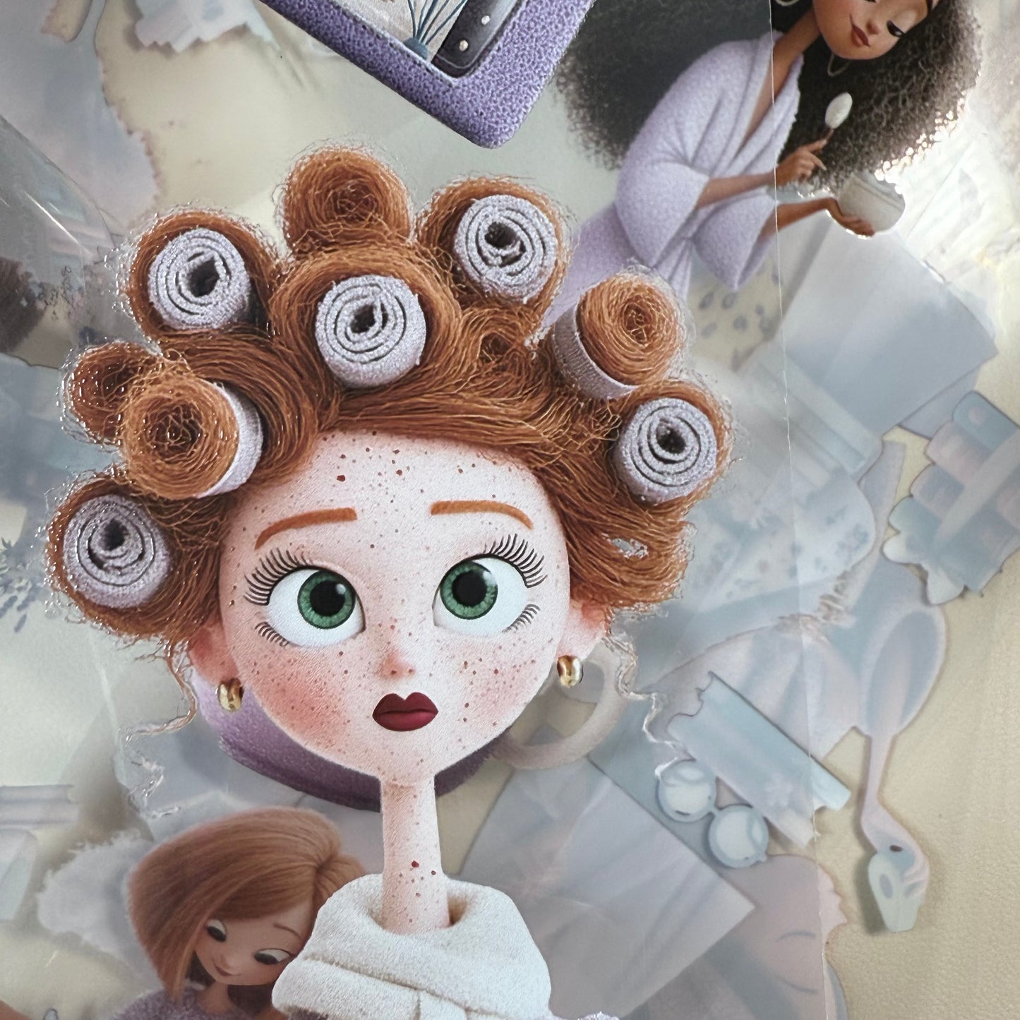 PET 3D raised Girls Planner and Whimsical Reading tape,one roll fashion, junk journal, scrapbooking,bullet journal, card making.