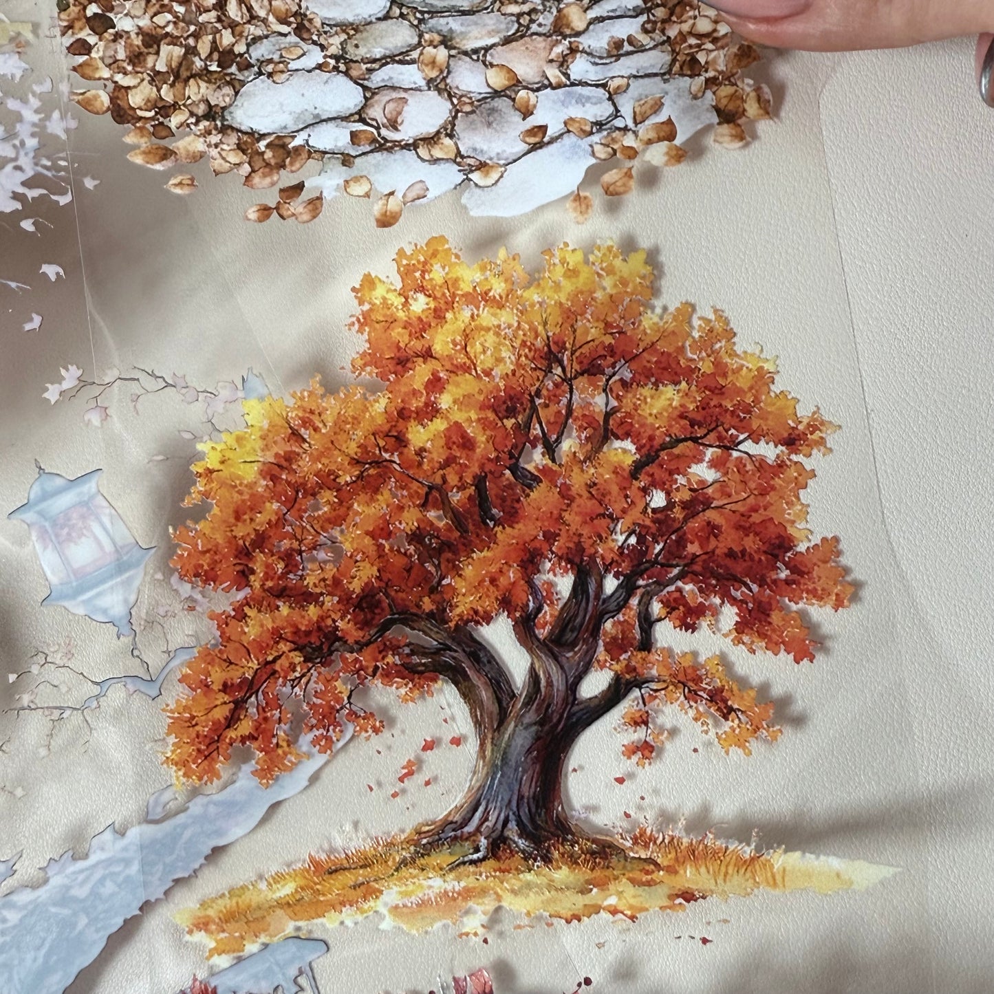 PET 3D raised Landscape 5  tape,one roll fashion, junk journal, scrapbooking,bullet journal, card making.