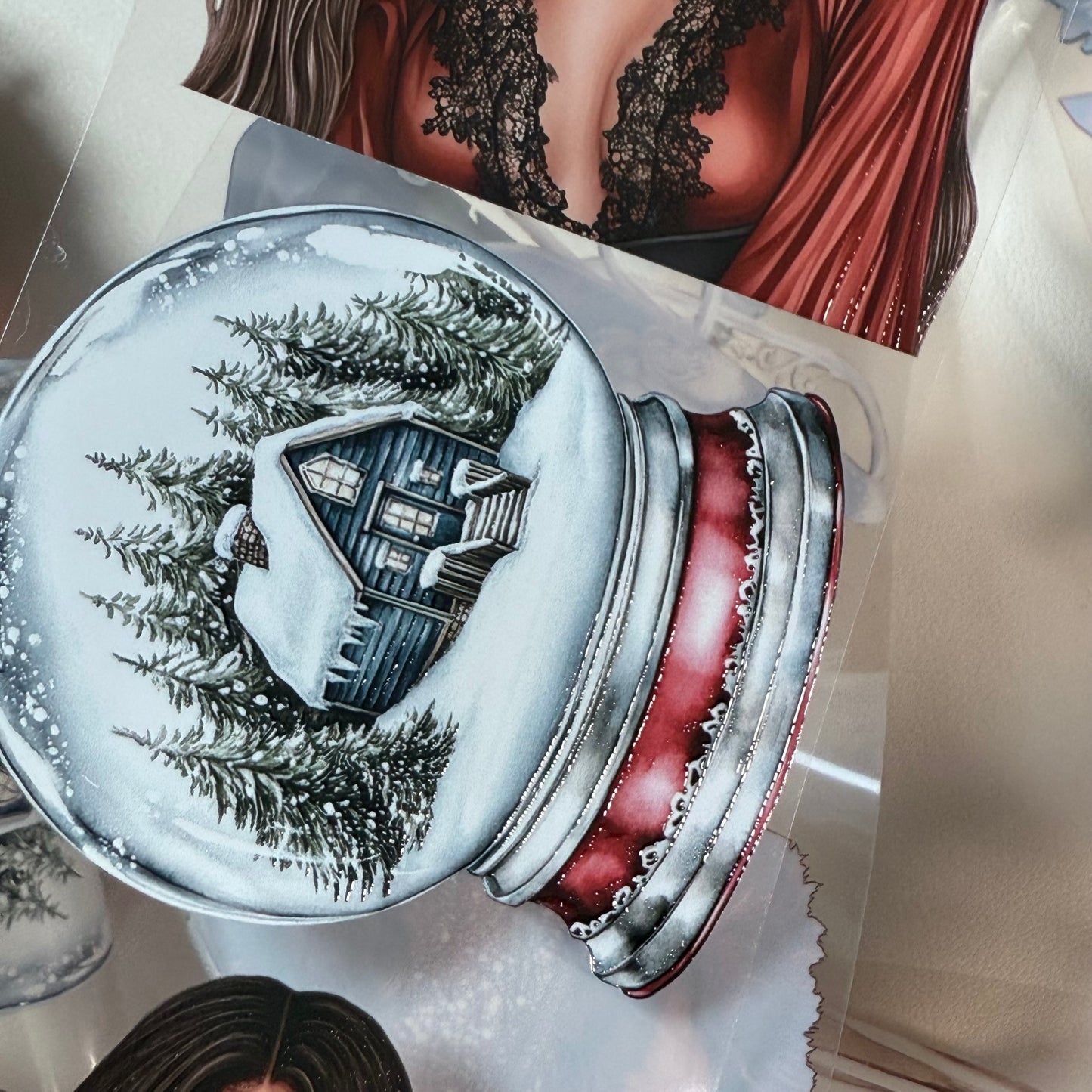 PET 3D raised Midnight Mistletoe and Holiday Magic tape,one roll fashion, junk journal, scrapbooking,bullet journal, card making.