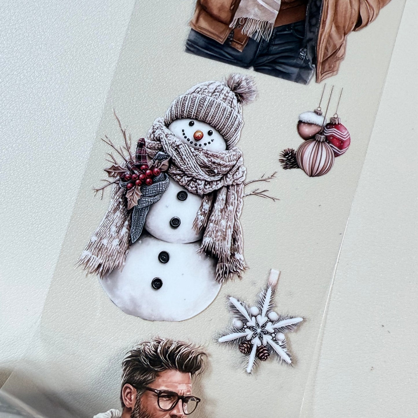 PET 3D raised Winter Wonderland and Blush Christmas tape,one roll fashion, junk journal, scrapbooking,bullet journal, card making.