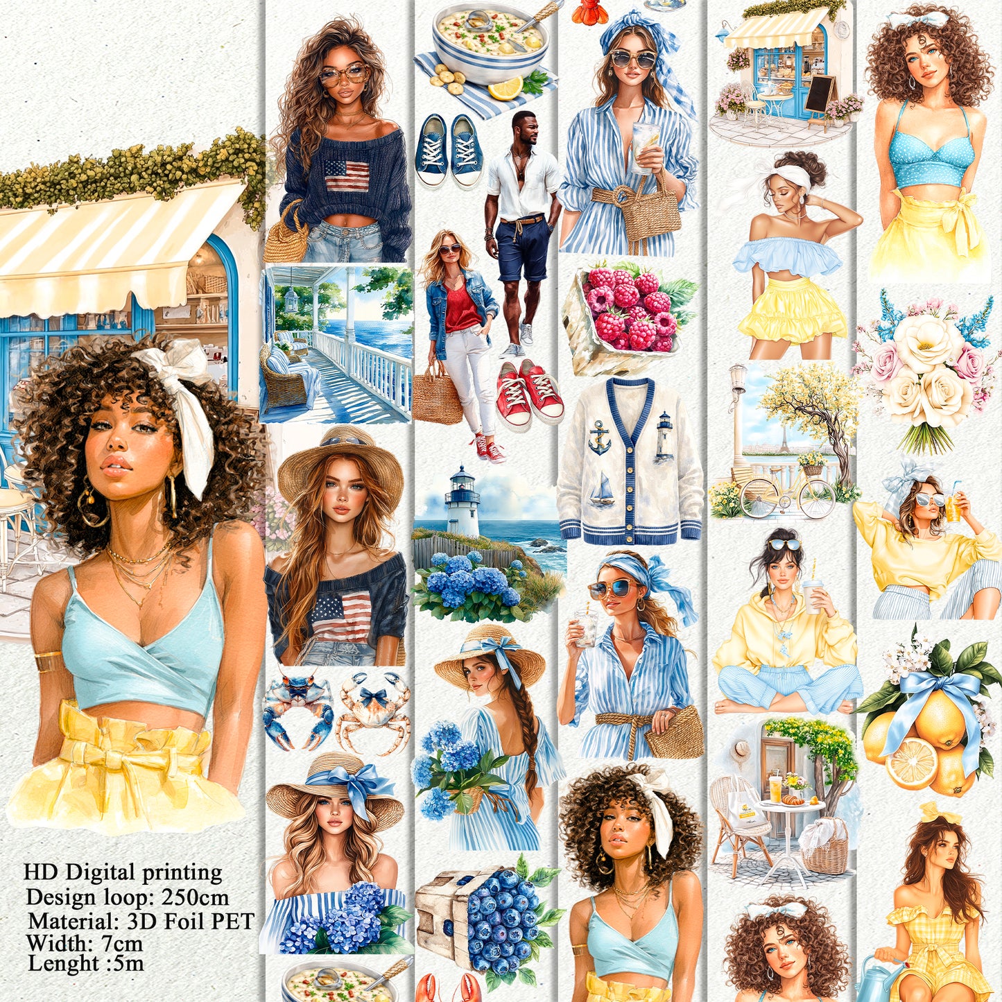 East Coast Summer and Coastal Spring PET 3D raised tape