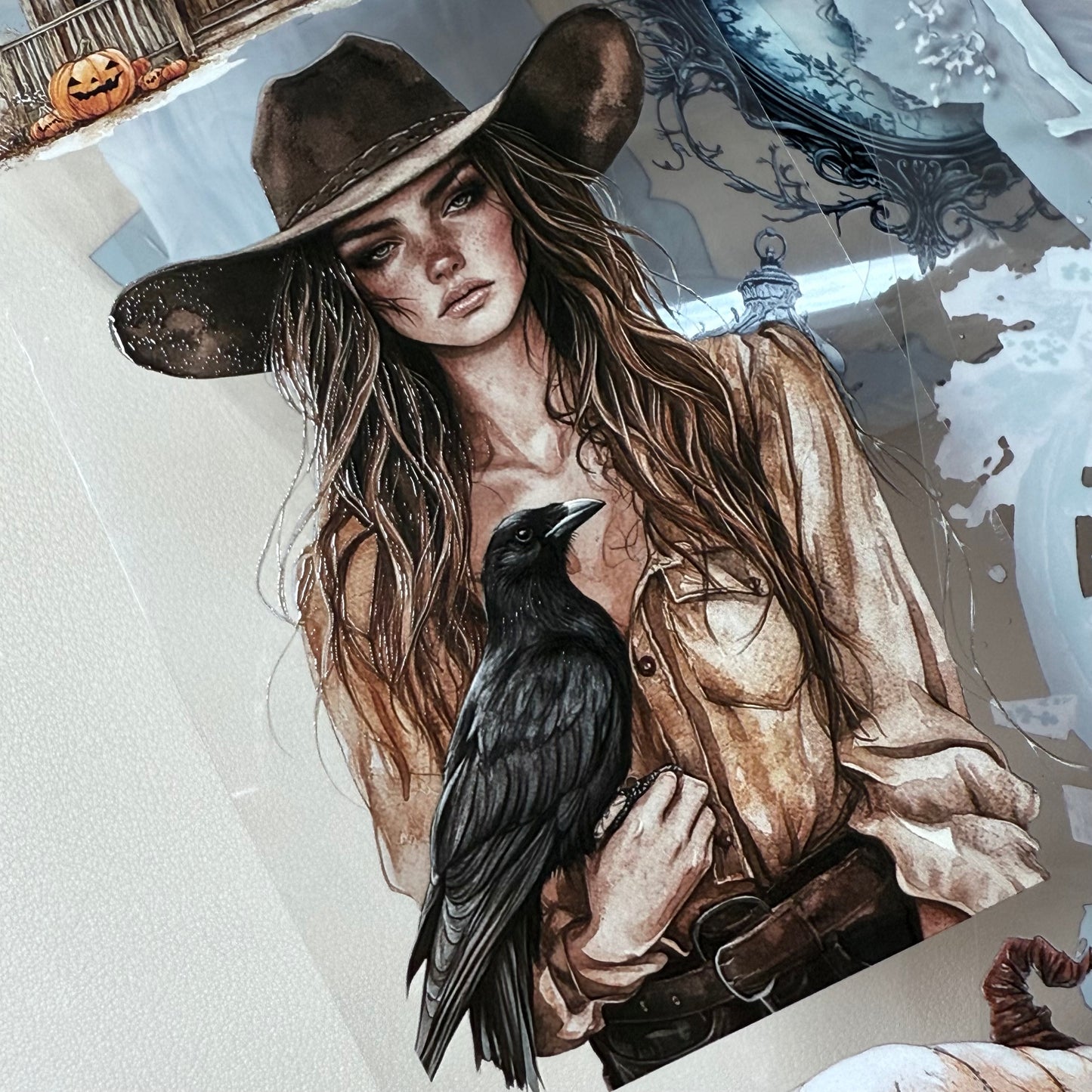 PET 3D raised Western Halloween and Black Witchcraft tape,one roll fashion, junk journal, scrapbooking,bullet journal, card making.