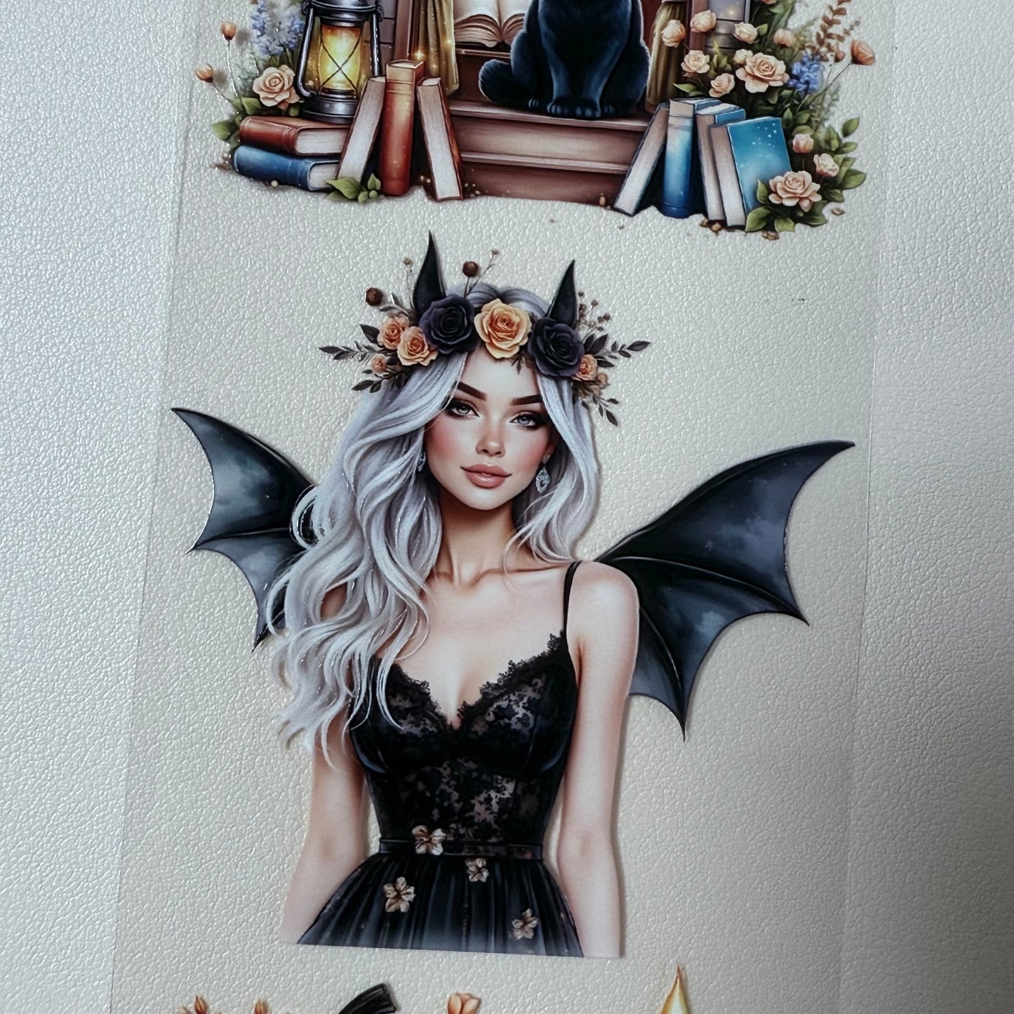 PET 3D raised Floral Halloween and movie night tape,one roll fashion, junk journal, scrapbooking,bullet journal, card making.