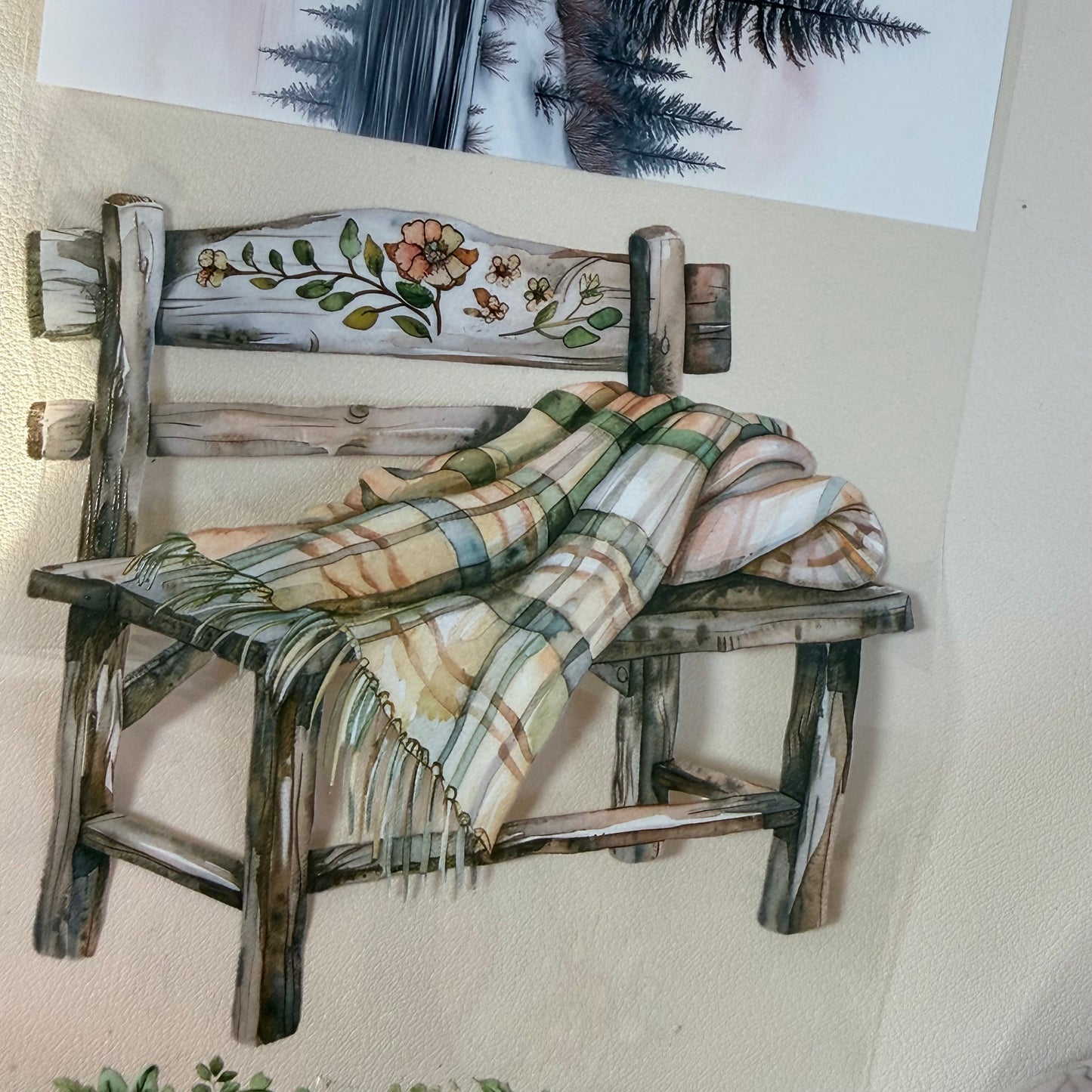 PET 3D raised Spring Landscape2 tape,one roll fashion, junk journal, scrapbooking,bullet journal, card making.