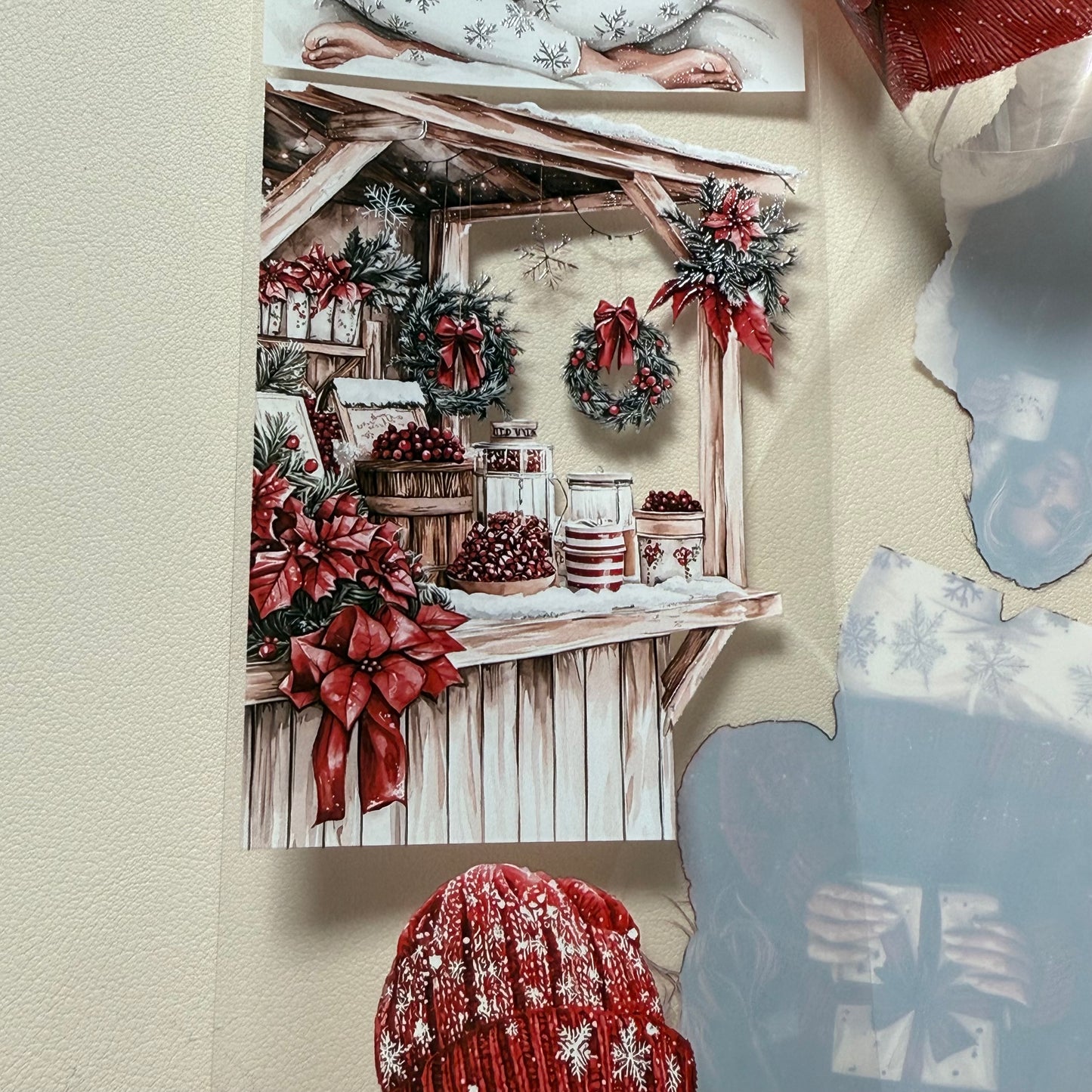 PET 3D raised Snowflake Wishes and Luxe White Christmas tape,one roll fashion, junk journal, scrapbooking,bullet journal, card making.