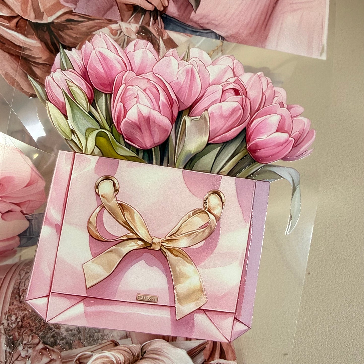 PET Self Care Aesthetic and Pinterest Pink vibe 3D raised tape,one roll fashion, junk journal, scrapbooking,bullet journal, card making.