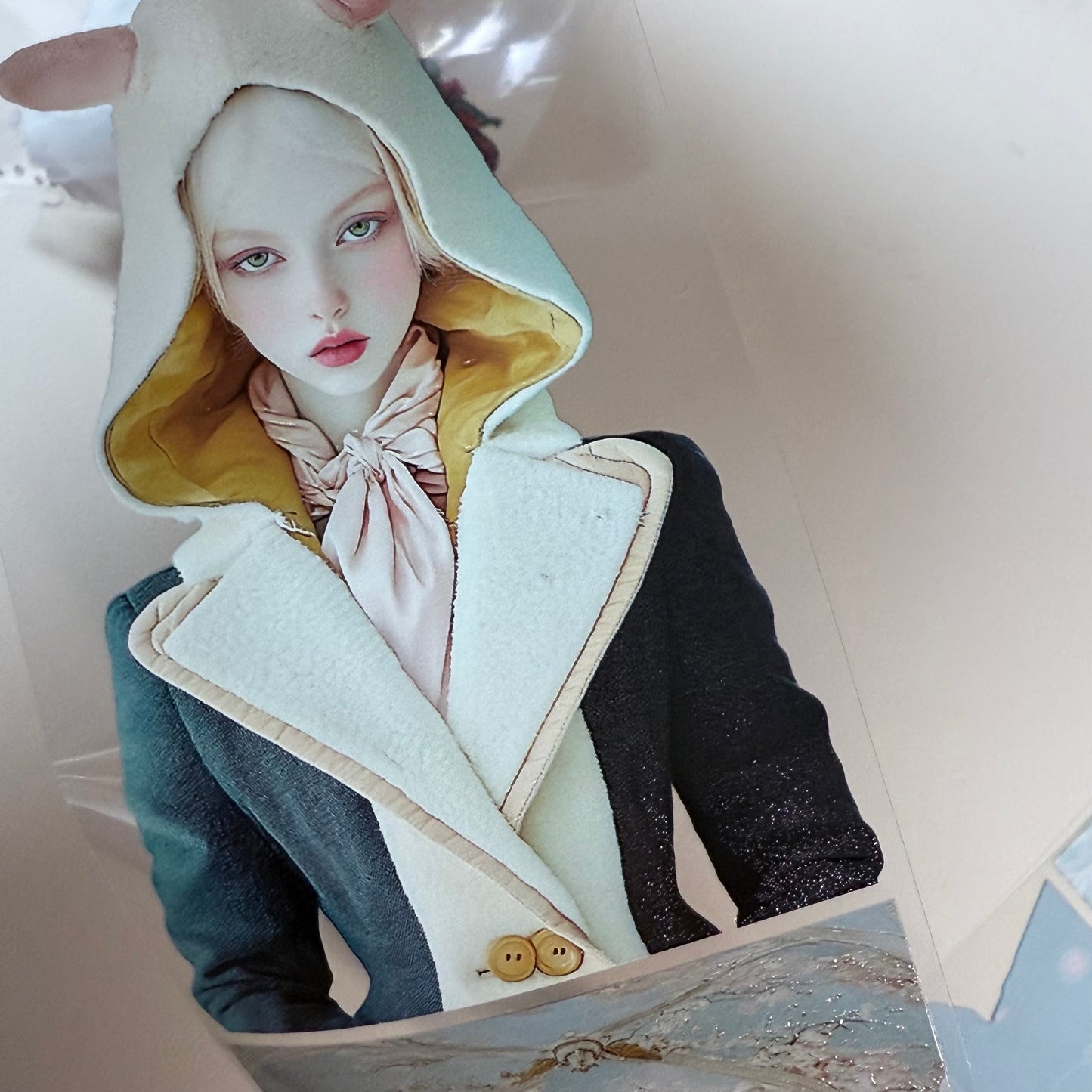 PET 3D raised Winter Girls and Fantasy Christmas tape,one roll fashion, junk journal, scrapbooking,bullet journal, card making.