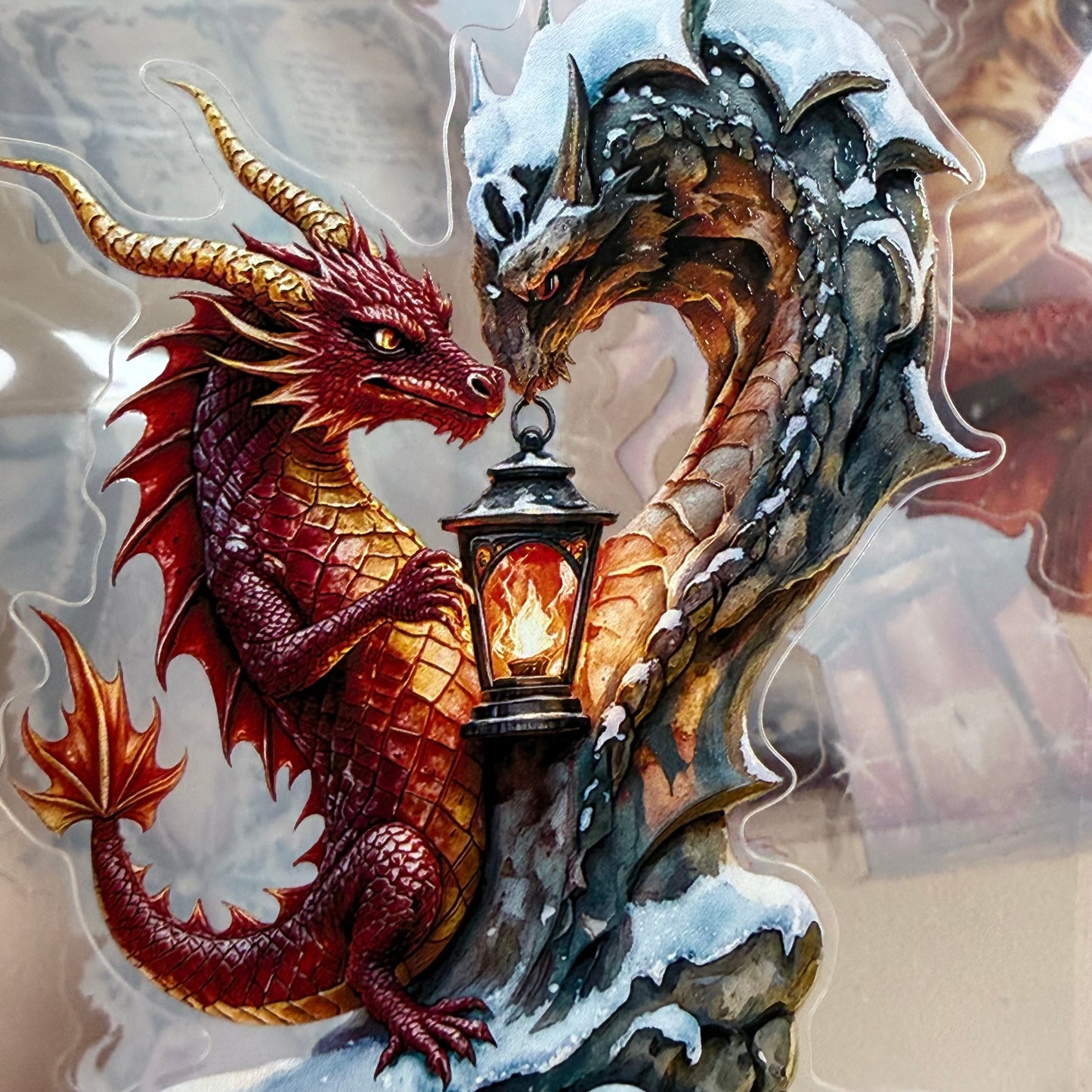 KISSCUT Emberheart Winter Dragons and Diamond Winter Witch PET 3D raised tape,one roll fashion, junk journal, scrapbooking,bullet journal, card making.