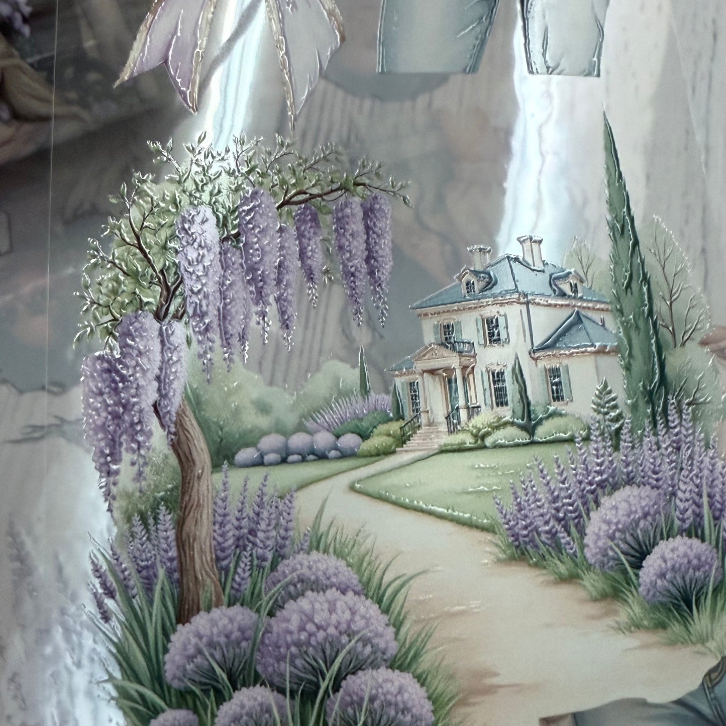 PET 3D raised Wisteria Garden and Black Witch tape,one roll fashion, junk journal, scrapbooking,bullet journal, card making.