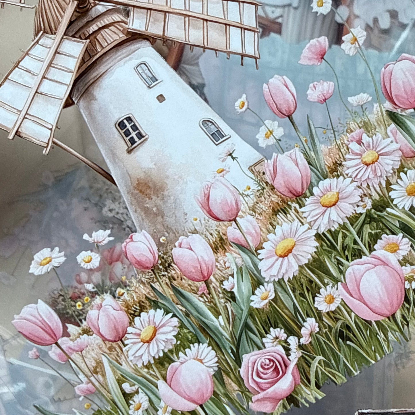 PET 3D raised Spring Landscape 3 tape,one roll fashion, junk journal, scrapbooking,bullet journal, card making.
