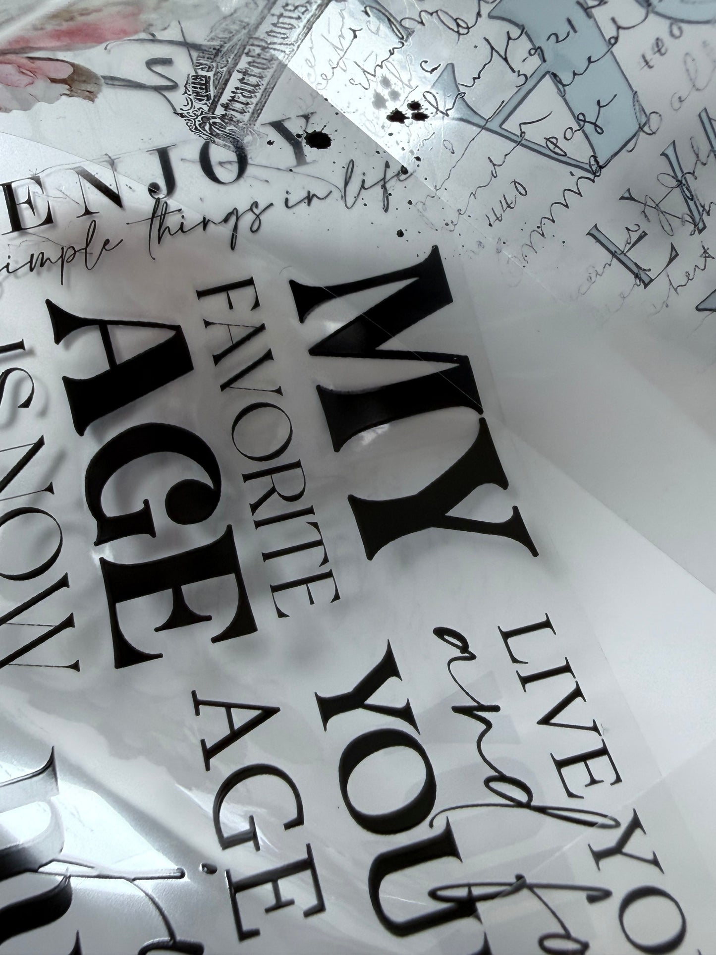 Words PET 3D raised tape
