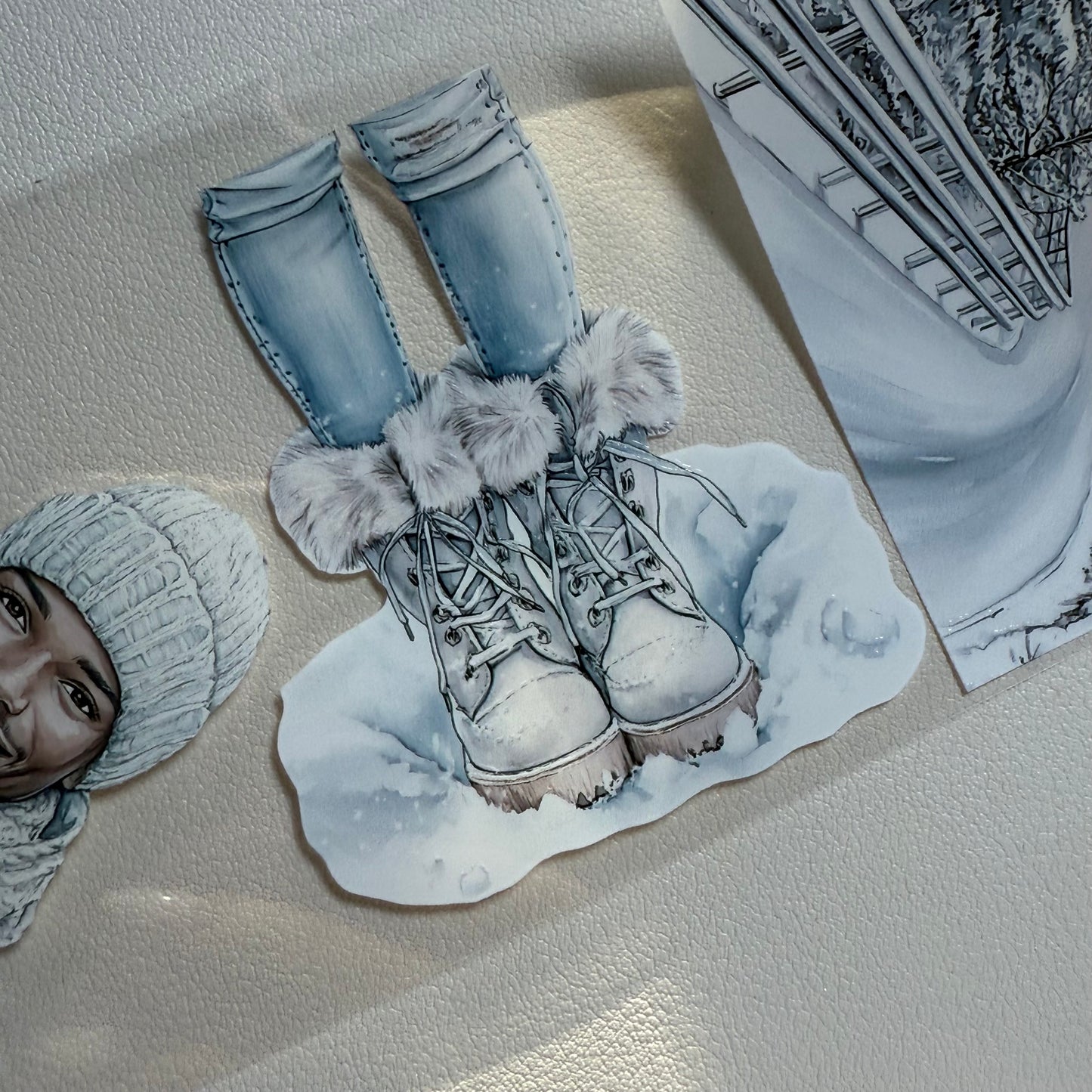 PET 3D raised Rustic Noel and Winter Wonderlandtape,one roll fashion, junk journal, scrapbooking,bullet journal, card making.