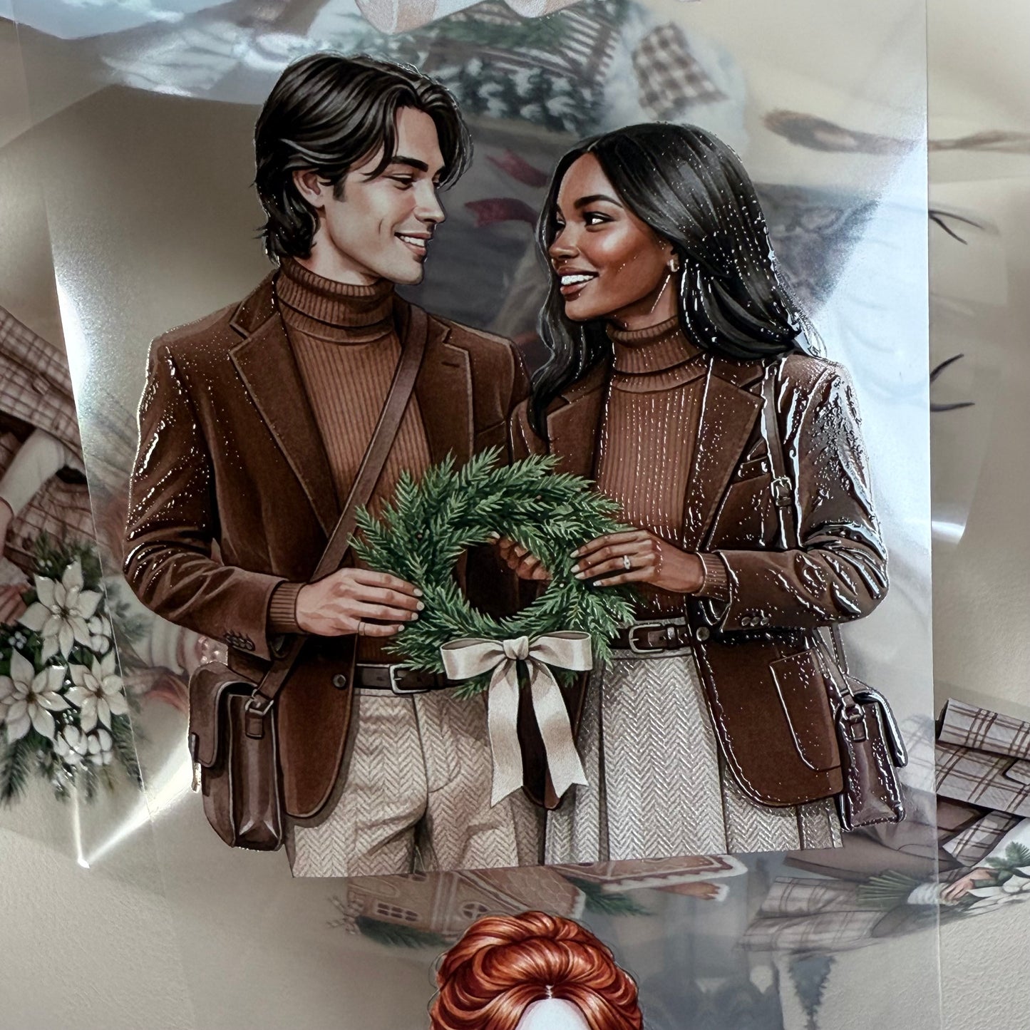 PET 3D raised Silent Yuletide and Light Academia Christmas tape,one roll fashion, junk journal, scrapbooking,bullet journal, card making.