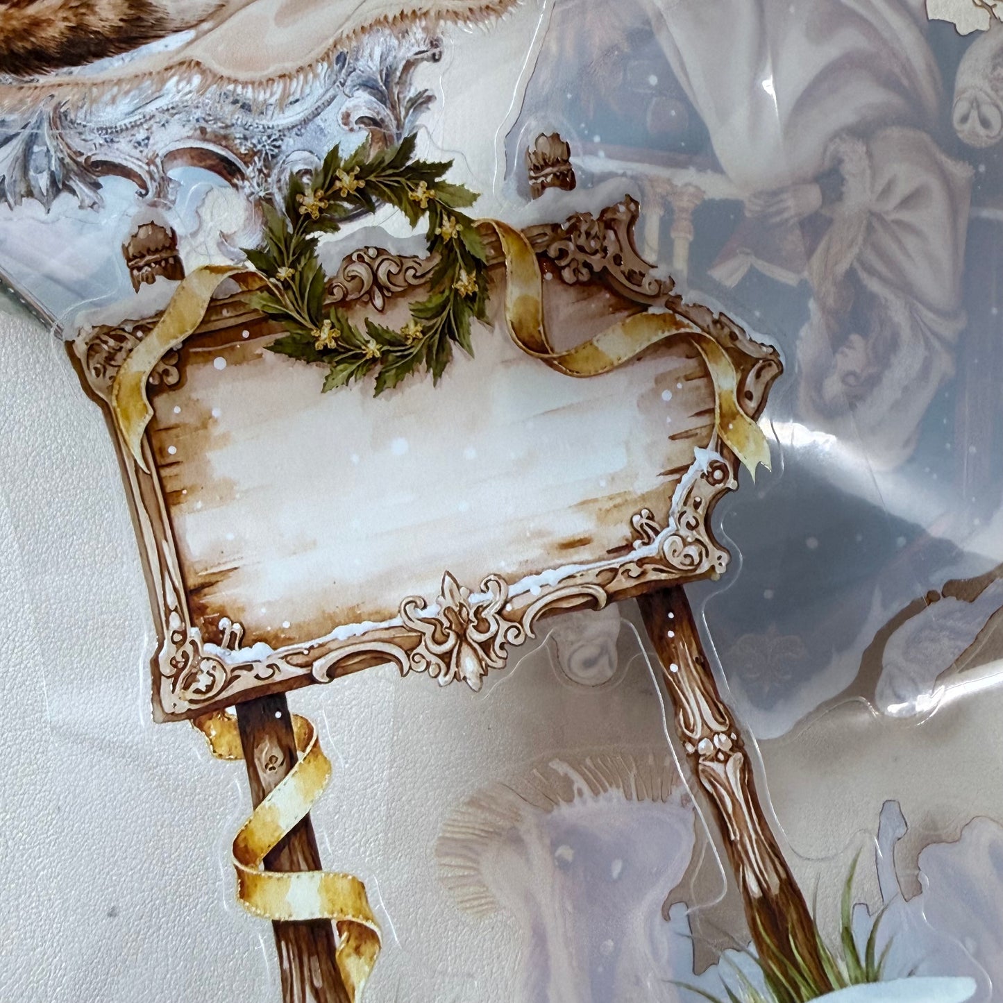 KISSCUT  Winter Elven Couture and Topaz Winter Witch PET 3D raised tape,one roll fashion, junk journal, scrapbooking,bullet journal, card making.