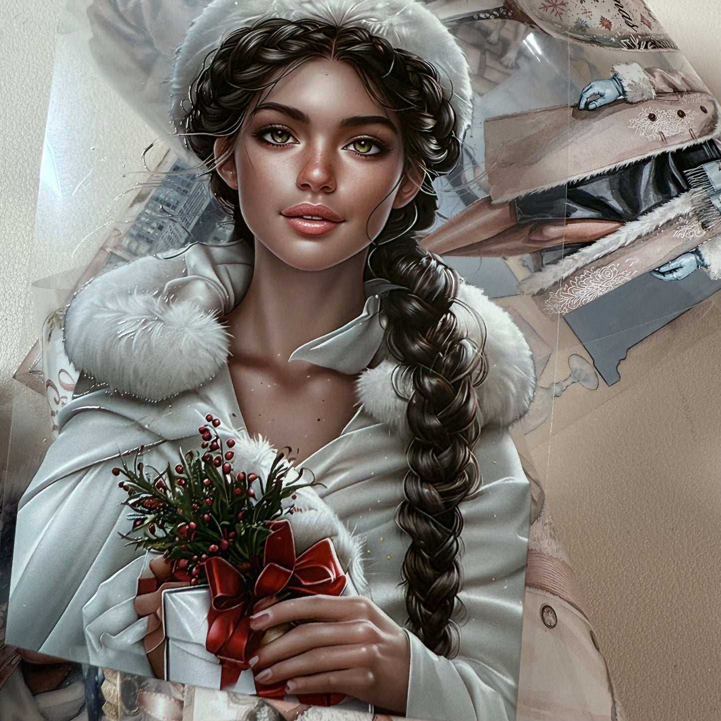 PET 3D raised Modern Christmas in the City and Festive Wonderland tape,one roll fashion, junk journal, scrapbooking,bullet journal, card making.