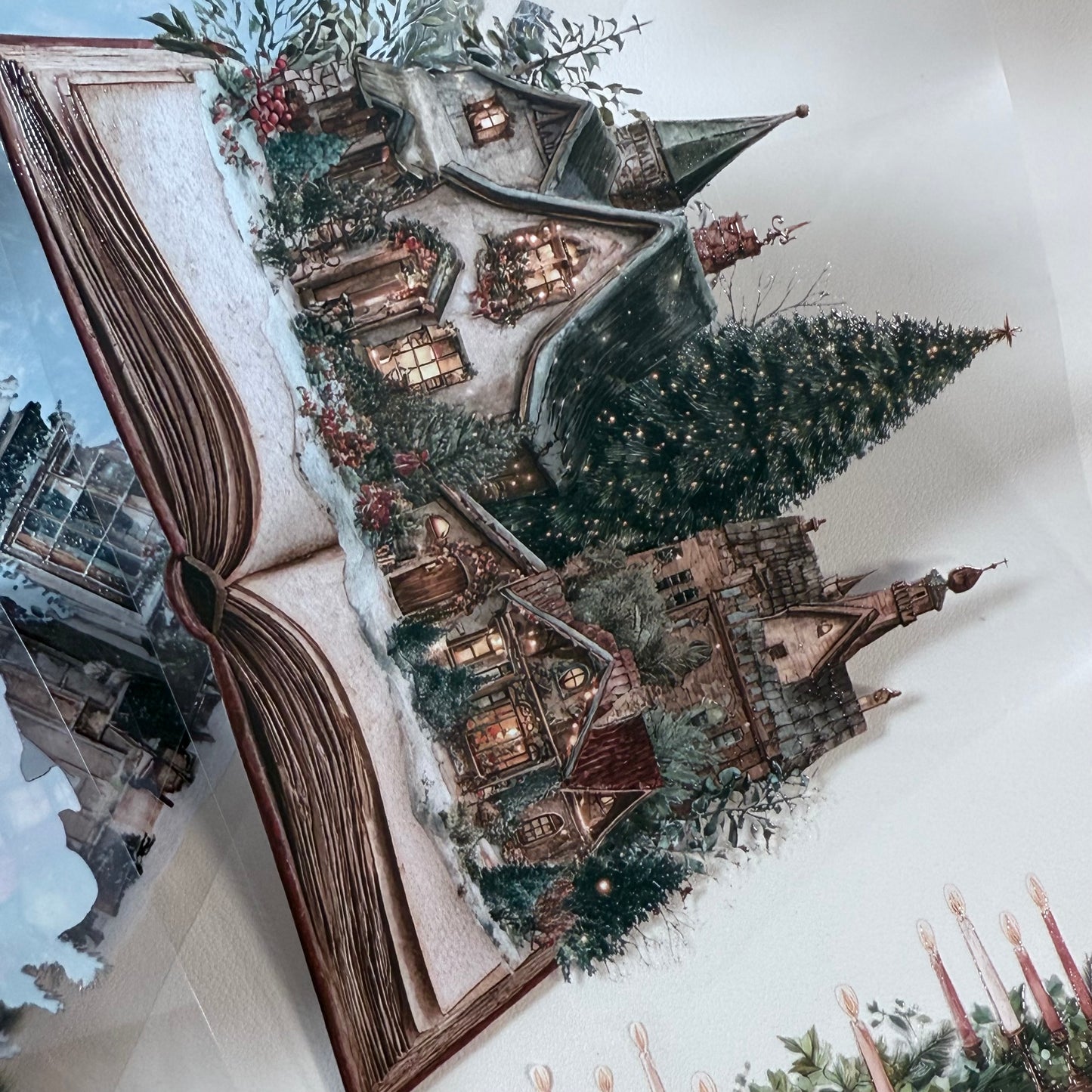 PET 3D raised Winter Landscape3 tape,one roll fashion, junk journal, scrapbooking,bullet journal, card making.