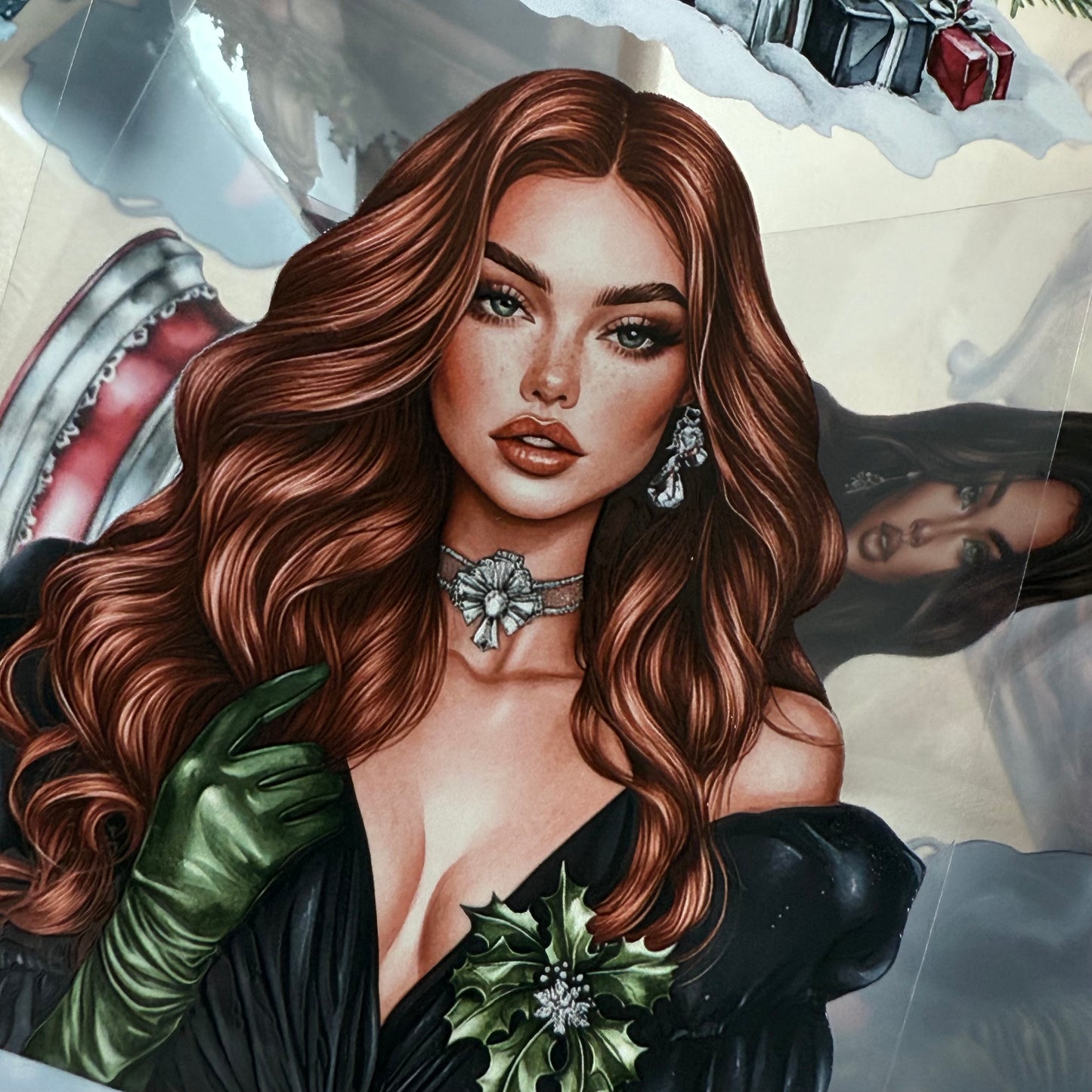 PET 3D raised Midnight Mistletoe and Holiday Magic tape,one roll fashion, junk journal, scrapbooking,bullet journal, card making.