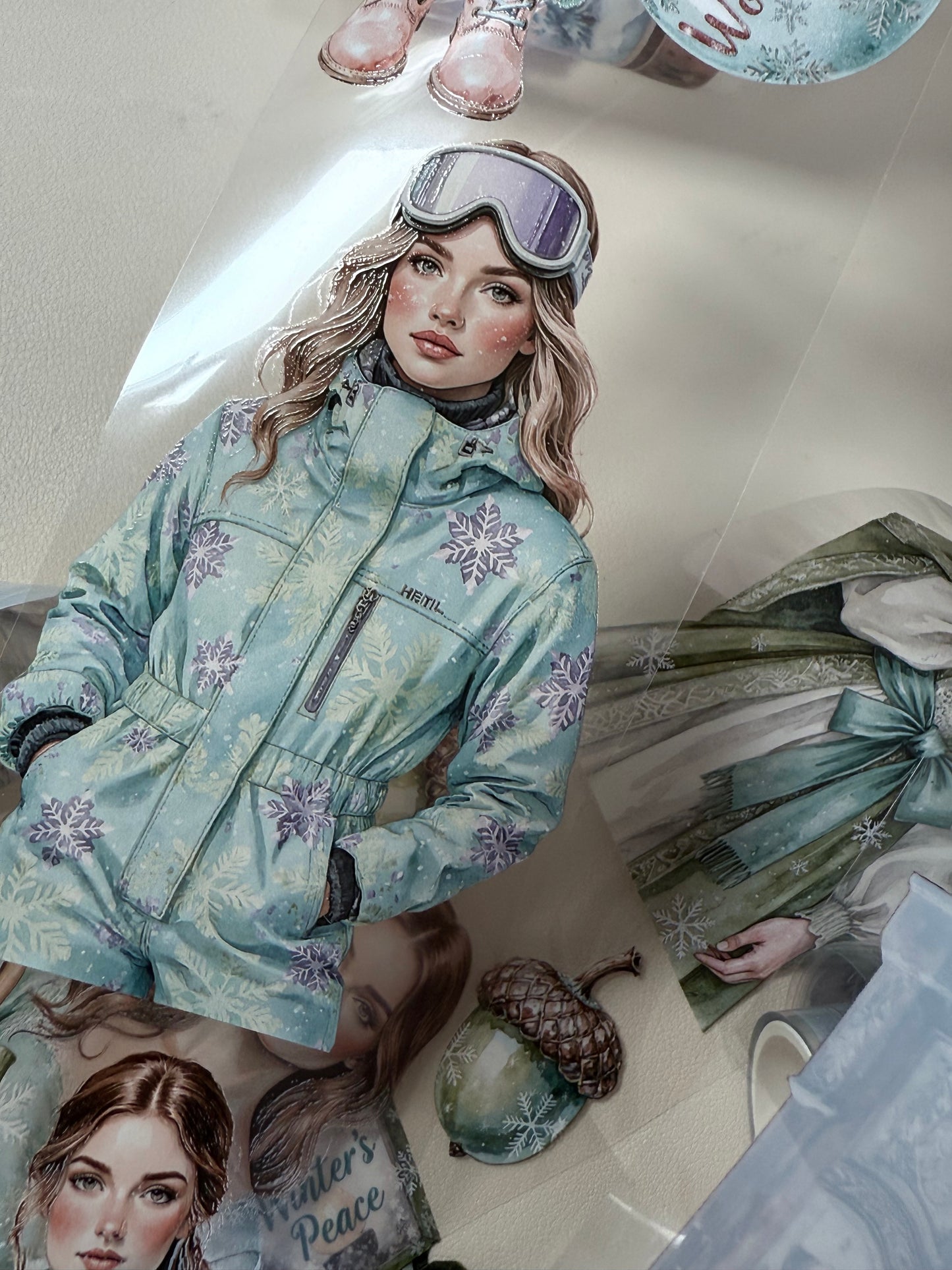 PET 3D raised Winter Wonderland2 and  Snowy Woodland tape,one roll fashion, junk journal, scrapbooking,bullet journal, card making.