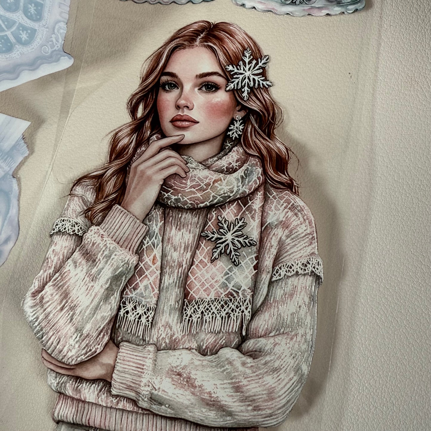 PET 3D raised Pink and teal Christmas and Frosted Fables tape,one roll fashion, junk journal, scrapbooking,bullet journal, card making.