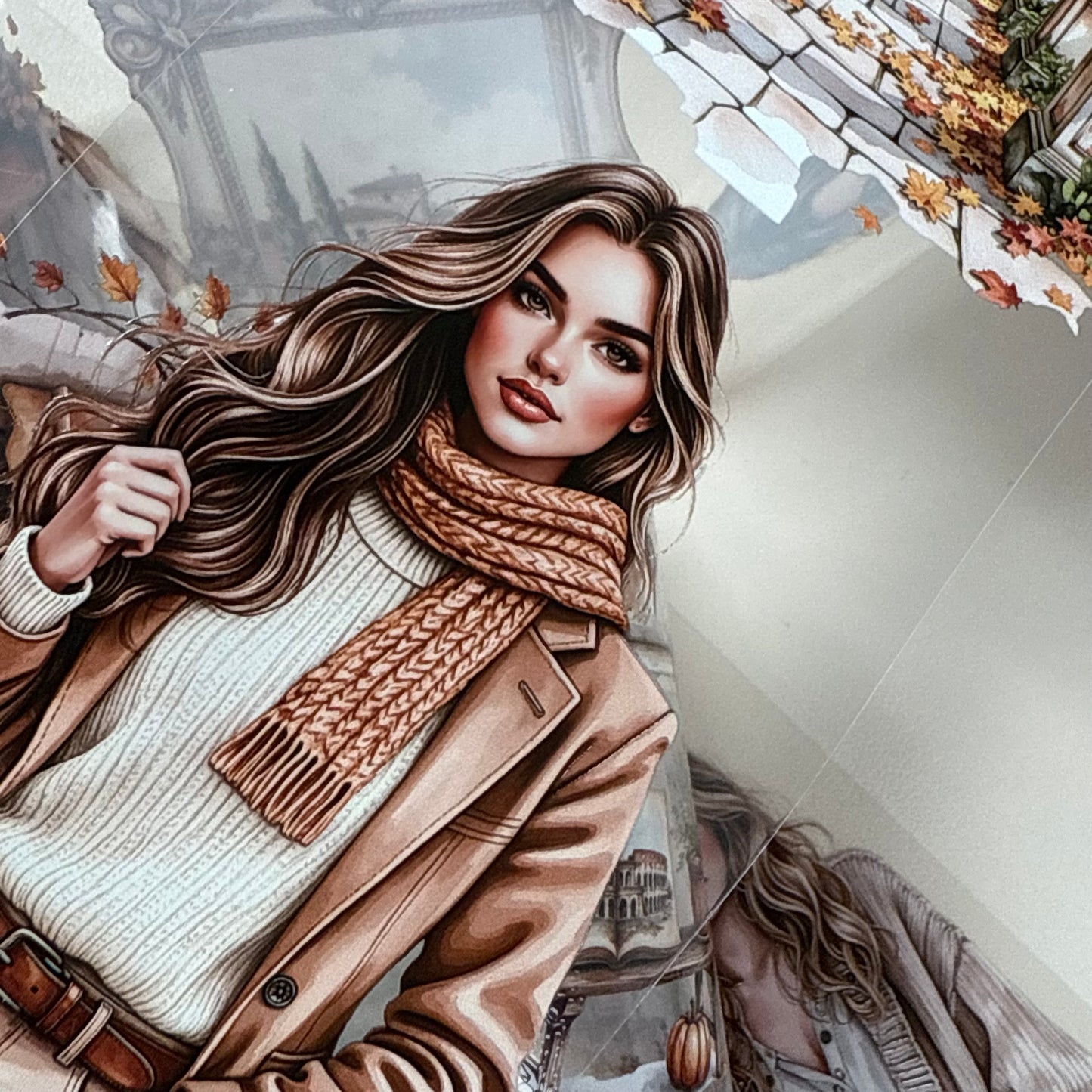 PET 3D raised Rome Rusty Fall and Weathered Beach tape,one roll fashion, junk journal, scrapbooking,bullet journal, card making.