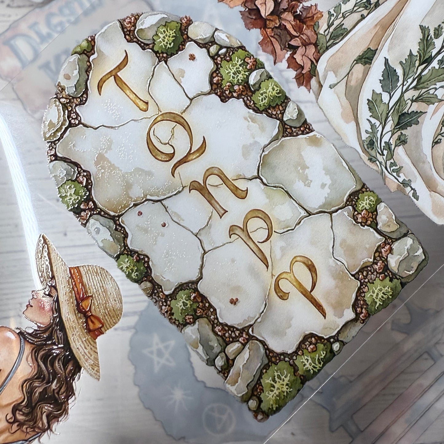 PET 3D raised Thornwood sisters and Impression sunrise tape,one roll fashion, junk journal, scrapbooking,bullet journal, card making.