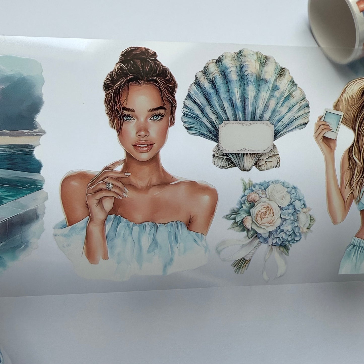 PET 3D raised Boho and Bridal shower tape,one roll fashion, junk journal, scrapbooking,bullet journal, card making.
