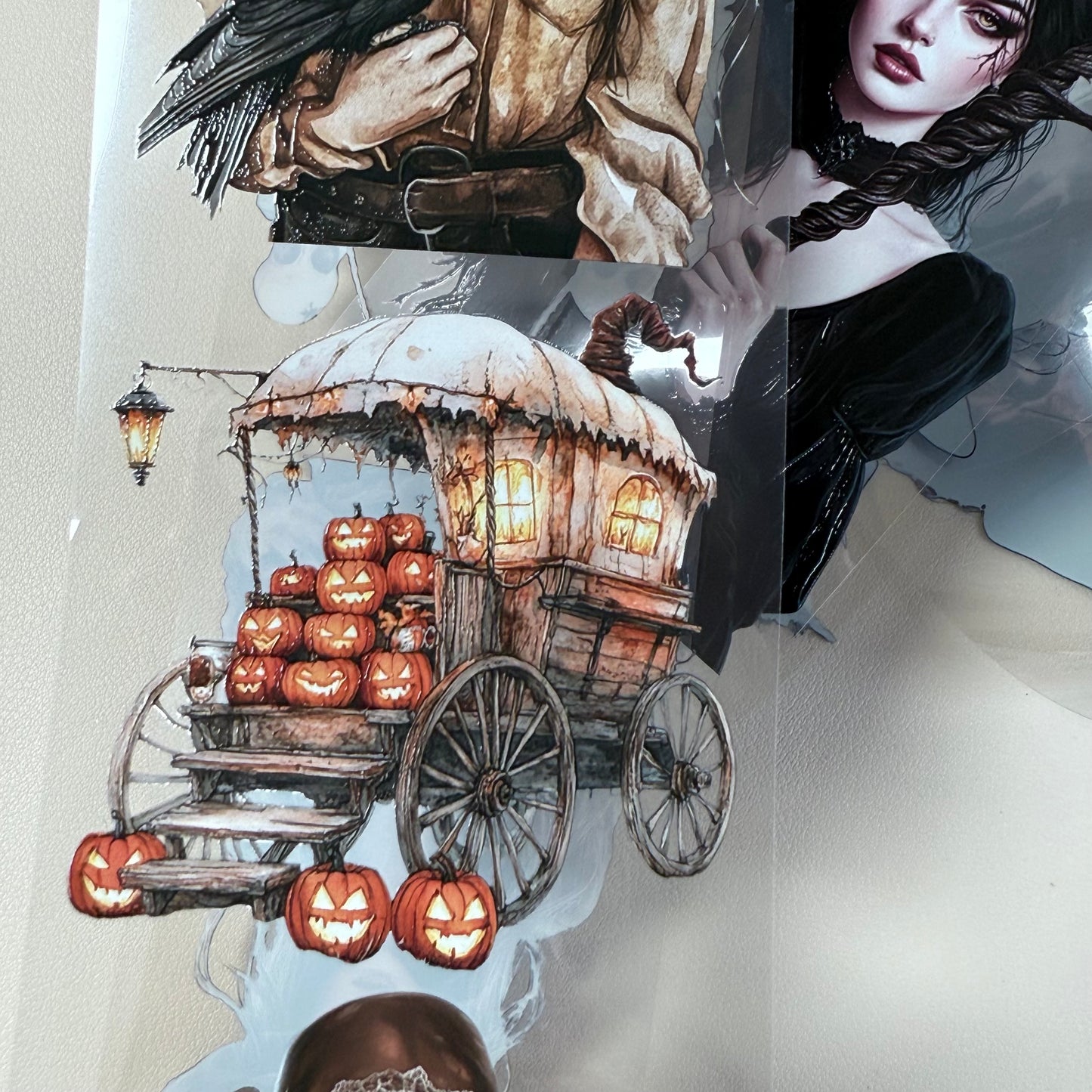 PET 3D raised Western Halloween and Black Witchcraft tape,one roll fashion, junk journal, scrapbooking,bullet journal, card making.