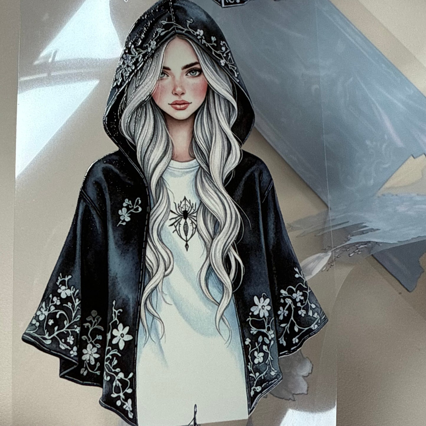 PET 3D raised Spider Queen and Dark Whispers tape,one roll fashion, junk journal, scrapbooking,bullet journal, card making.