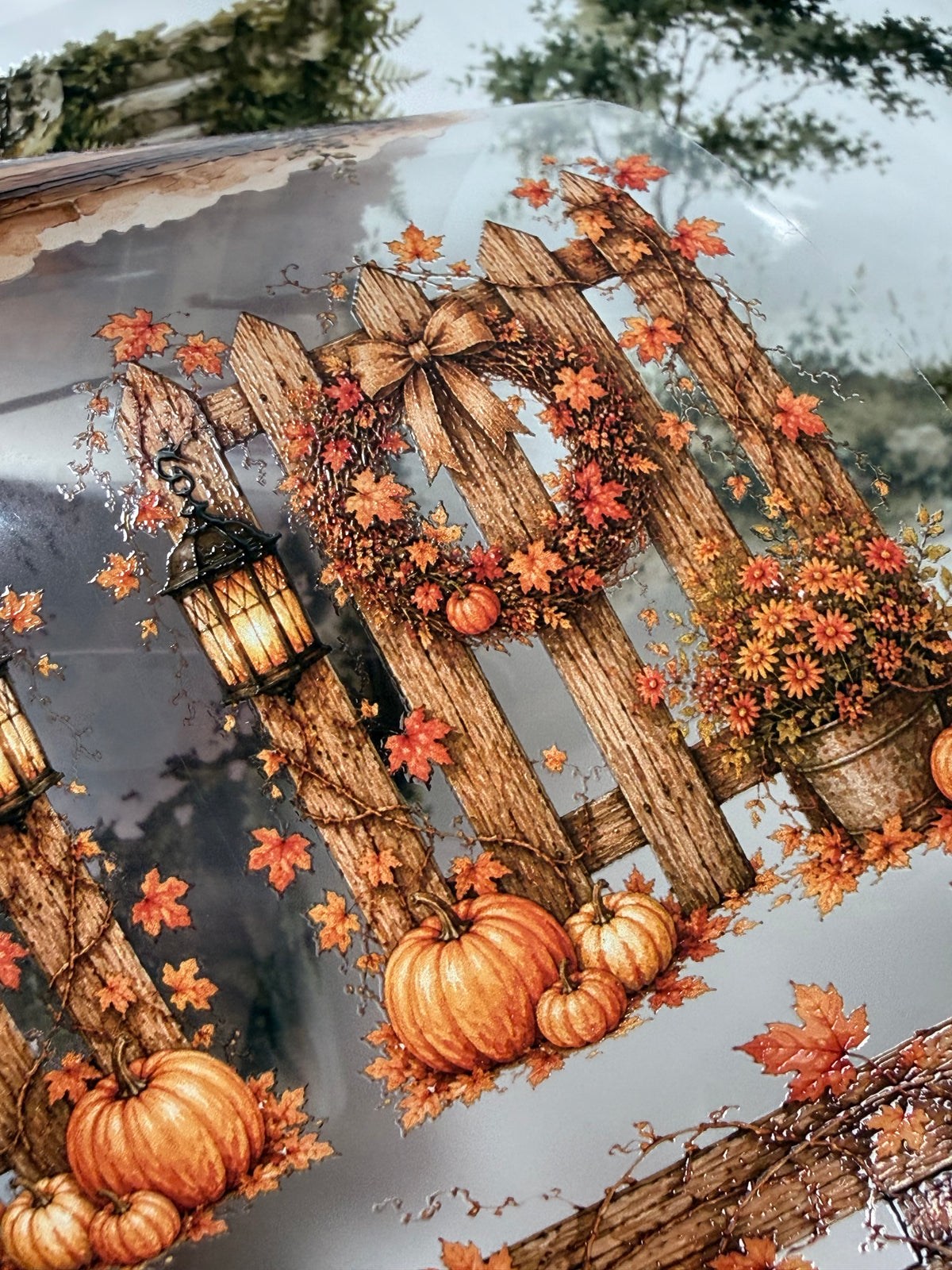 Forest and Amber autumn Landscape PET 3D raised tape.