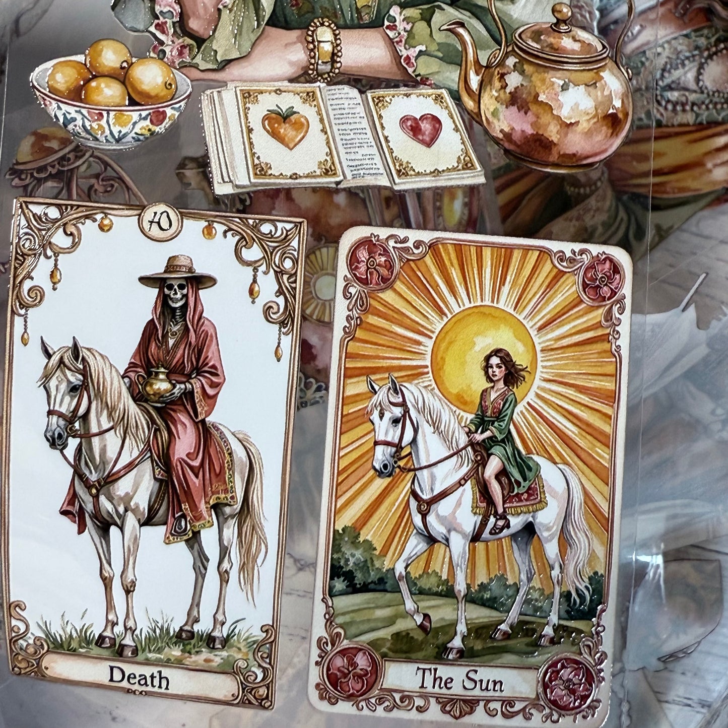 PET 3D raised Shadowhaven bohemian tarot and Windwhisper boho vale tape,one roll fashion, junk journal, scrapbooking,bullet journal, card making.
